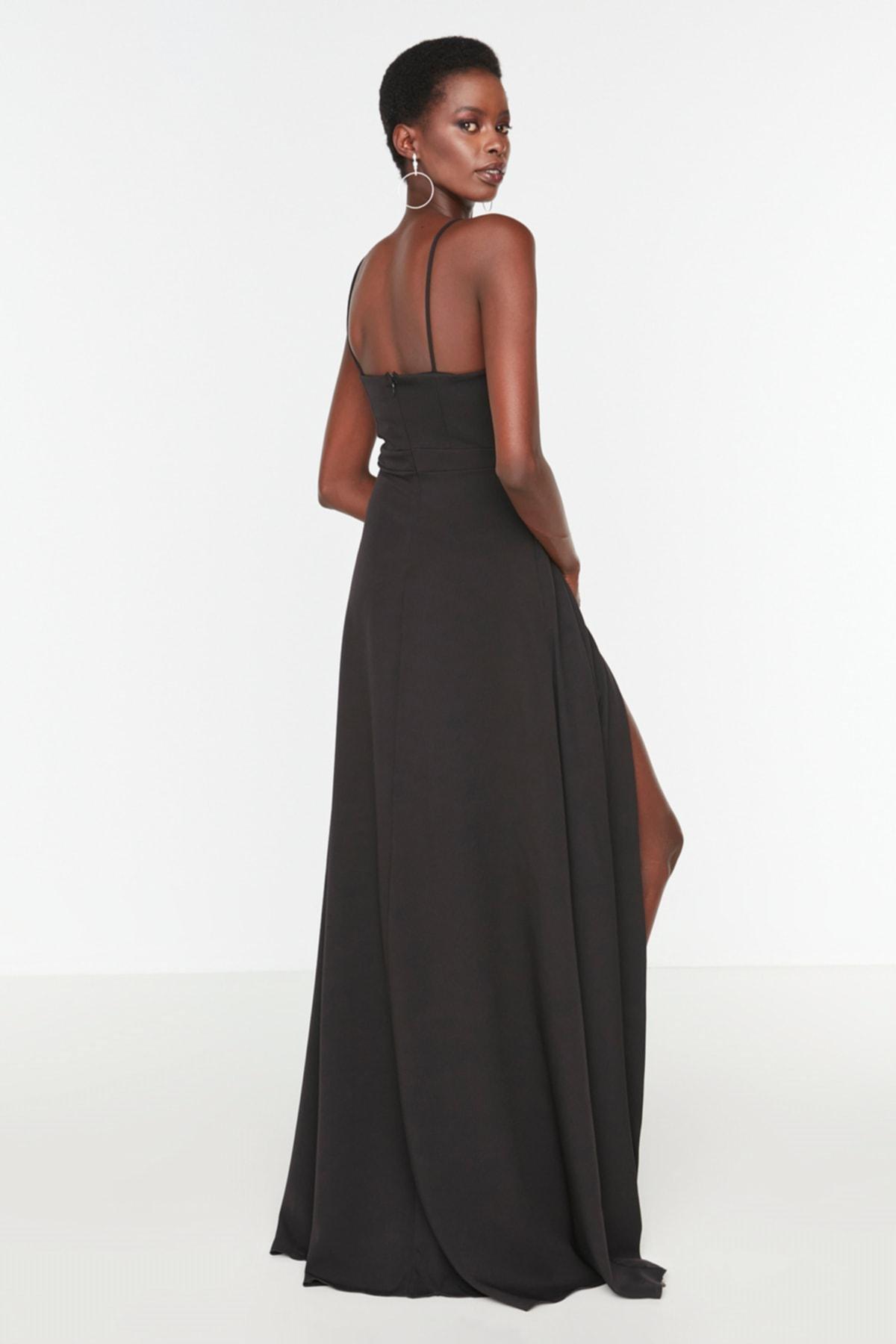 Black Shift Square Collar Occasionwear Dress, , large image number 4