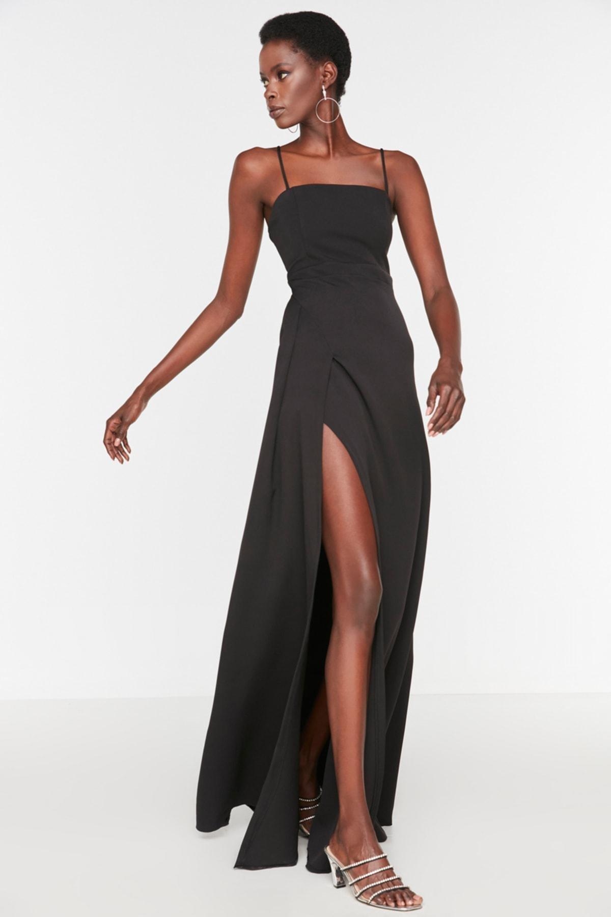 Black Shift Square Collar Occasionwear Dress, , large image number 6