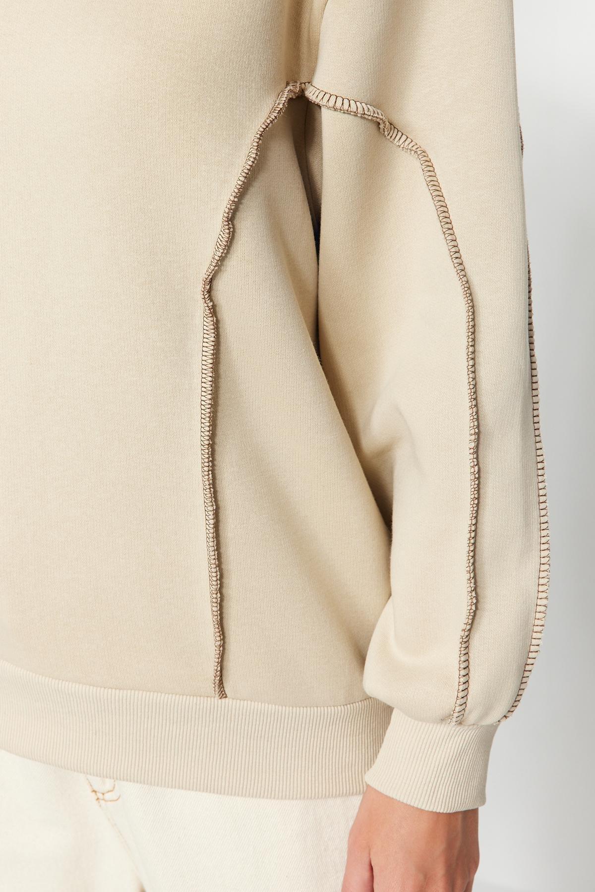 Beige Crew Neck Knitted Sweatshirt, STONE, large image number 5