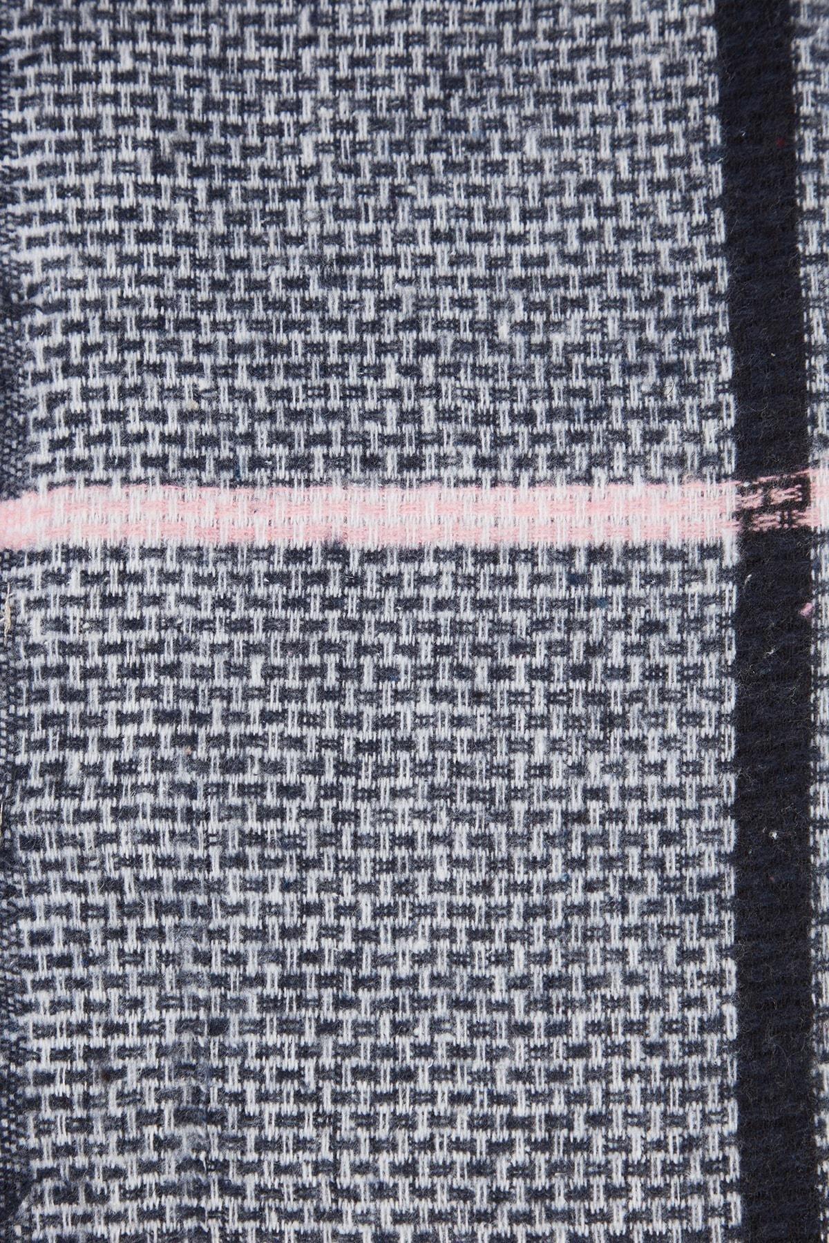 Grey Checkered Patterned Scarf, , large image number 4