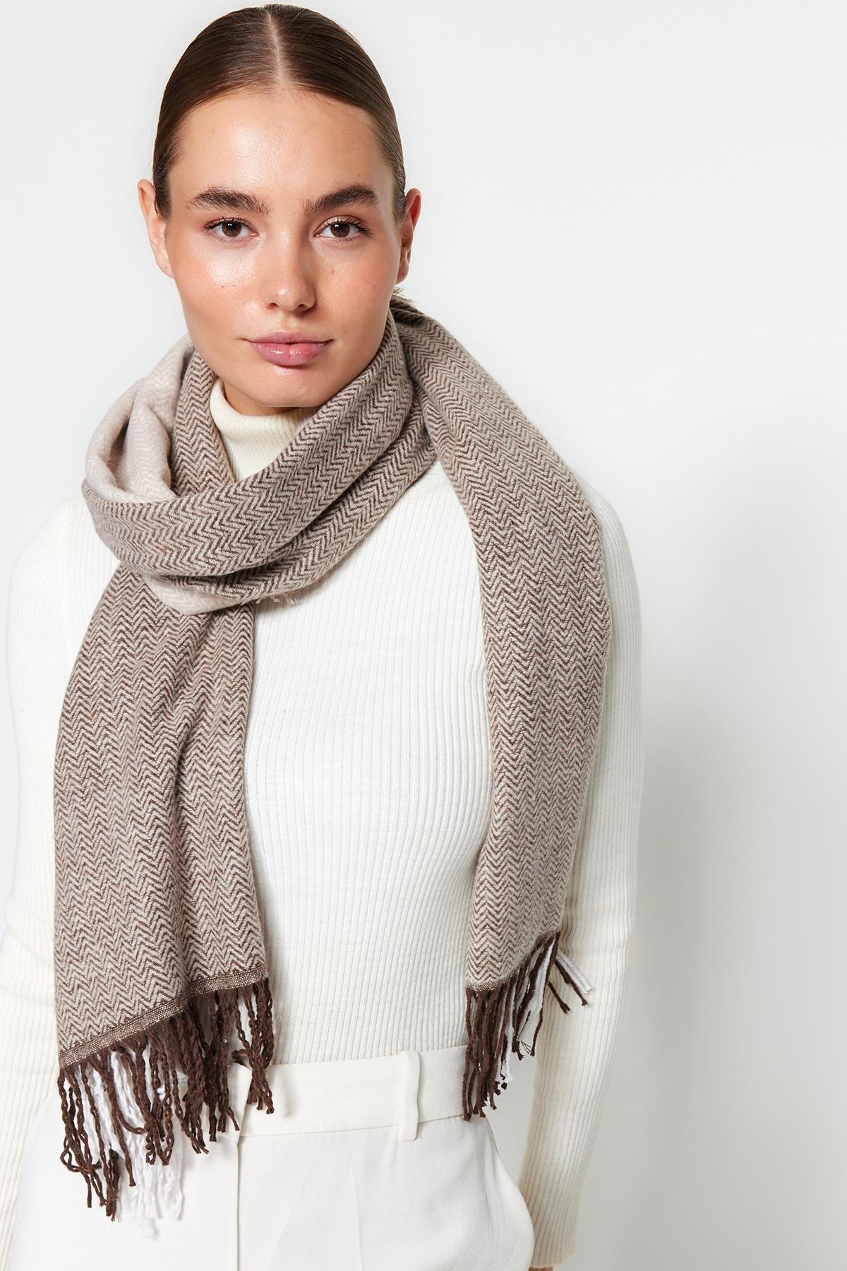 Beige Wo Soft-Textured Scarf, , large image number 1