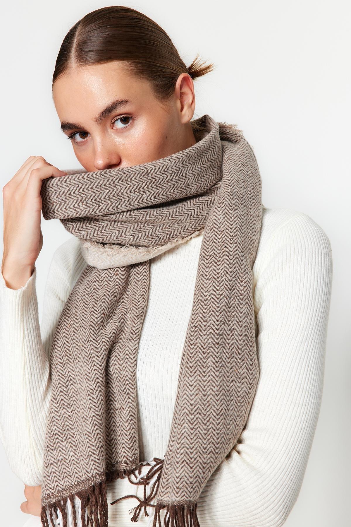 Beige Wo Soft-Textured Scarf, , large image number 4