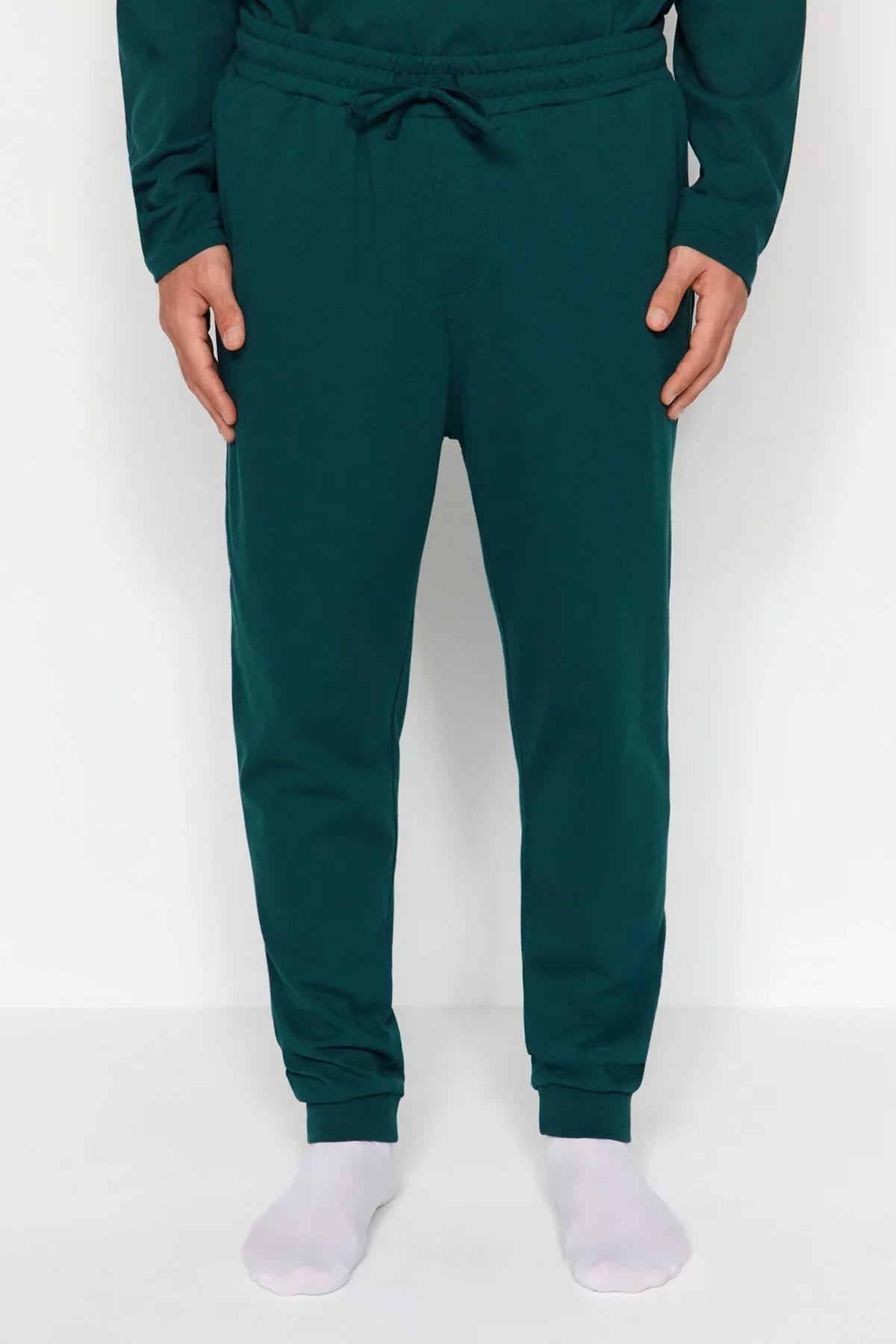 Green Printed Knitted Pyjamas Set, Green, large image number 5