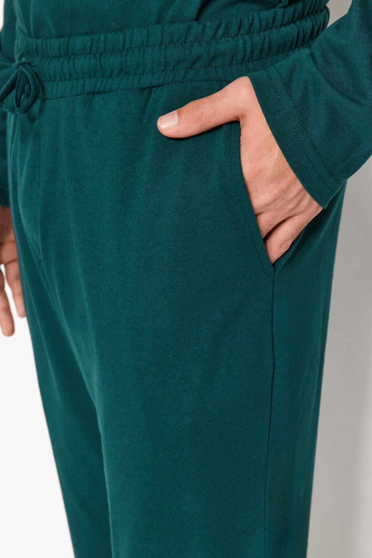 Green Printed Knitted Pyjamas Set, , large image number 7