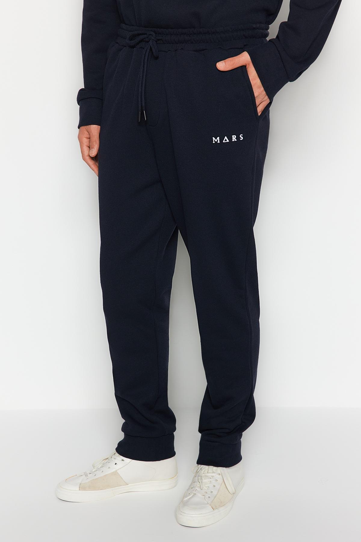 blue Embroidered Knitted Pyjamas Set, , large image number 6