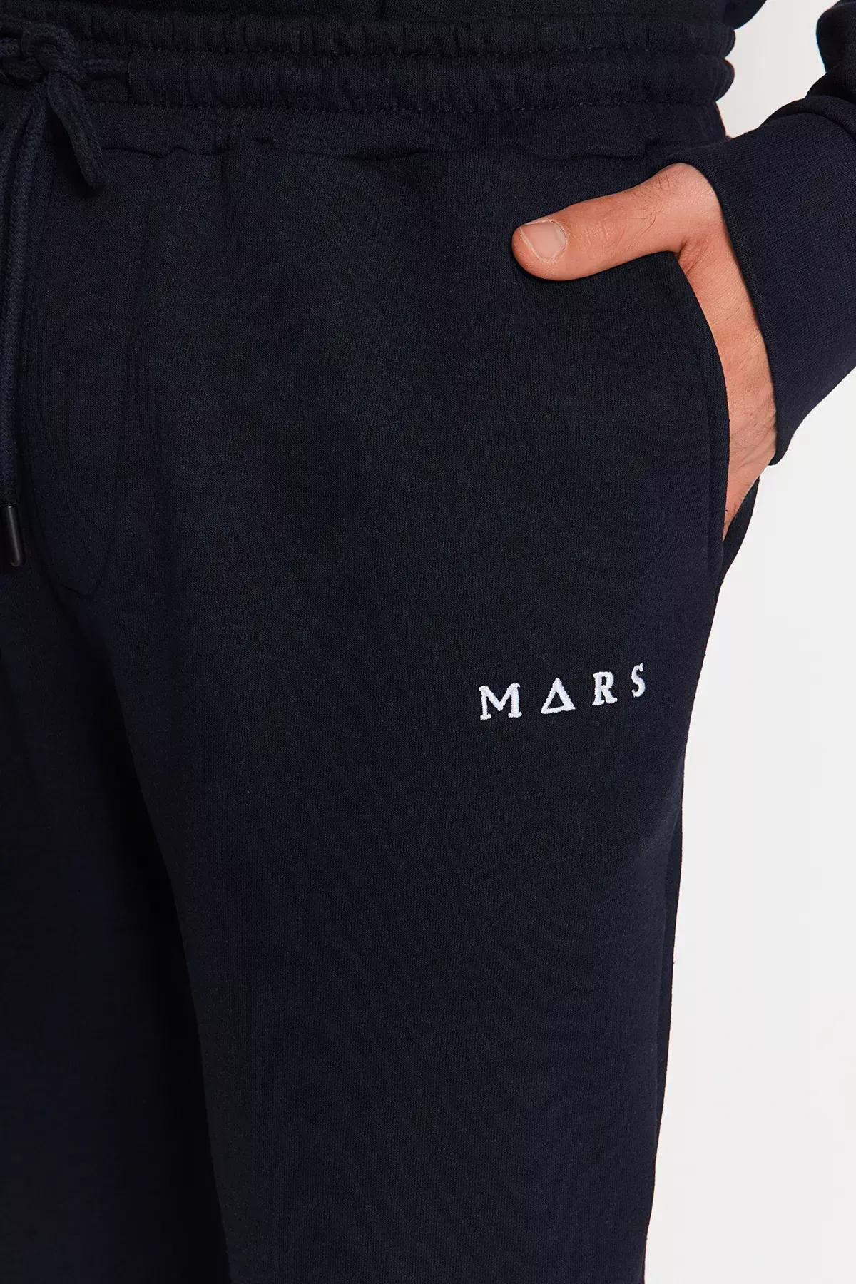 blue Embroidered Knitted Pyjamas Set, Navy blue, large image number 7