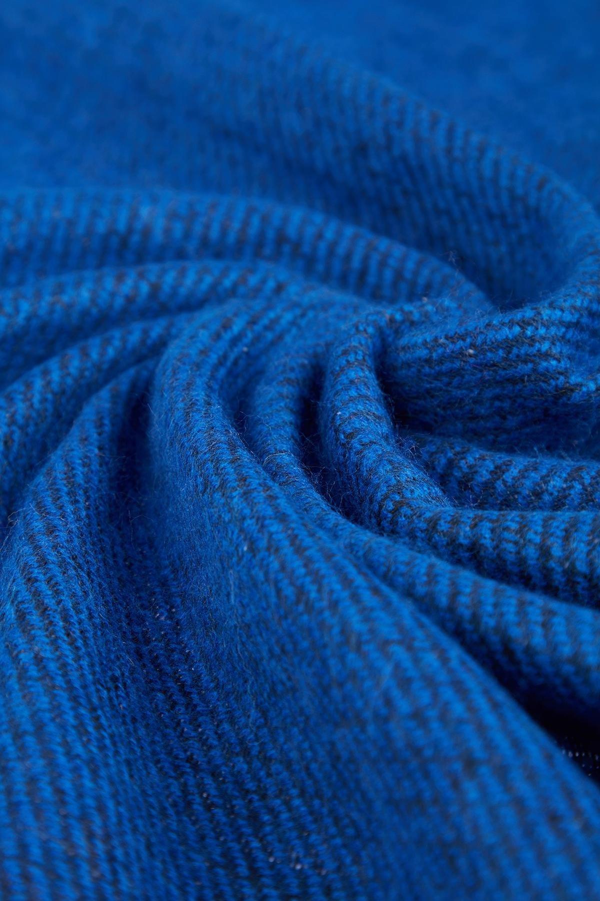 Blue Crowbar Patterned Textured Scarf, Sax, large image number 6