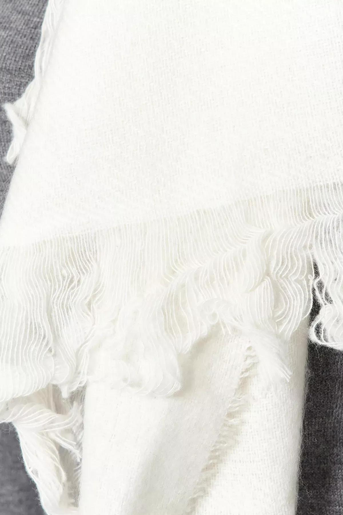 Cream Soft Textured Scarf, Ecru, large image number 3