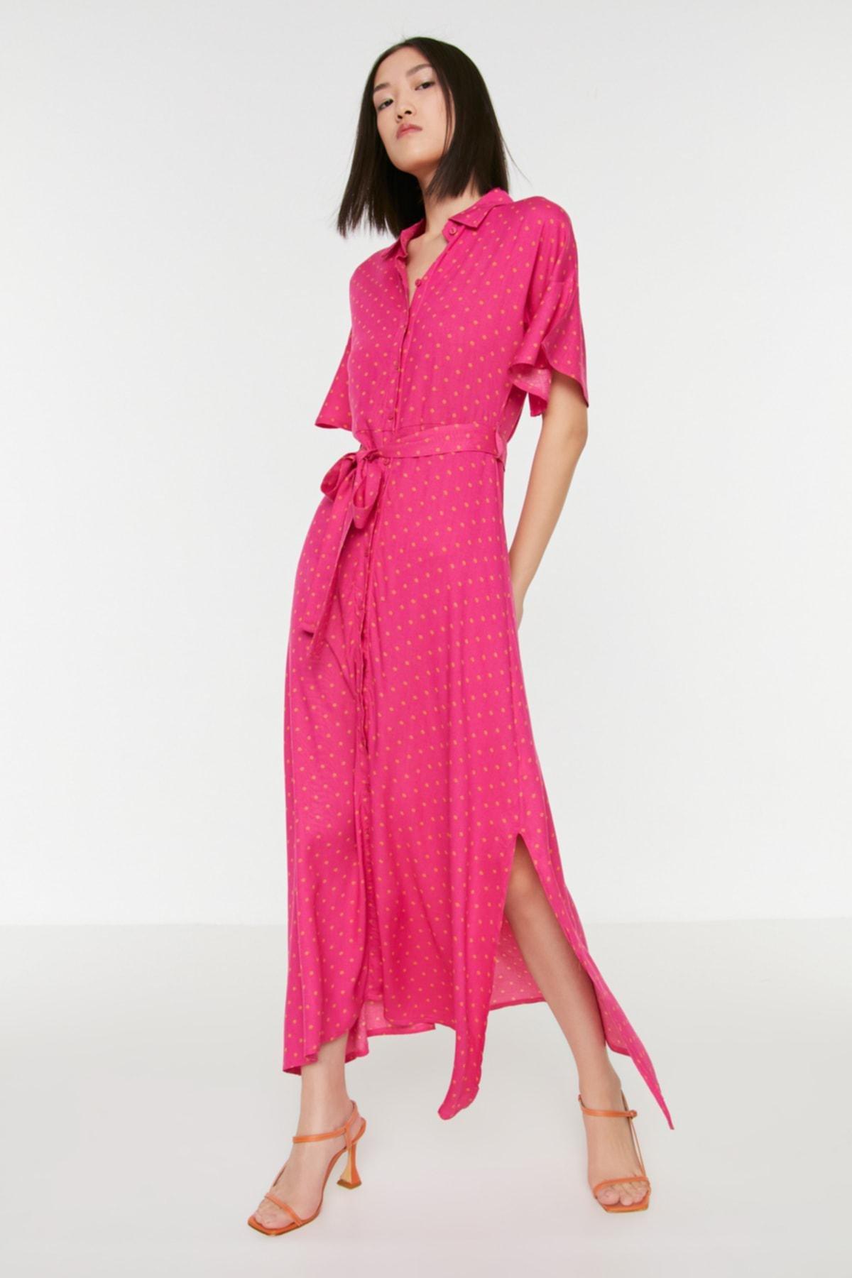 Pink Shirt Polka Dot Dress, , large image number 1