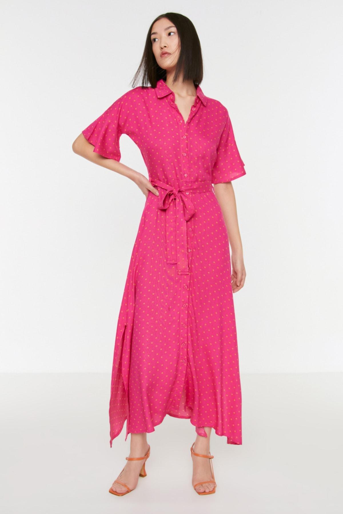 Pink Shirt Polka Dot Dress, , large image number 2