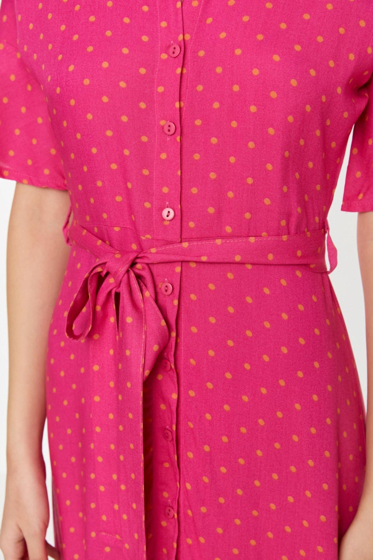 Pink Shirt Polka Dot Dress, , large image number 3