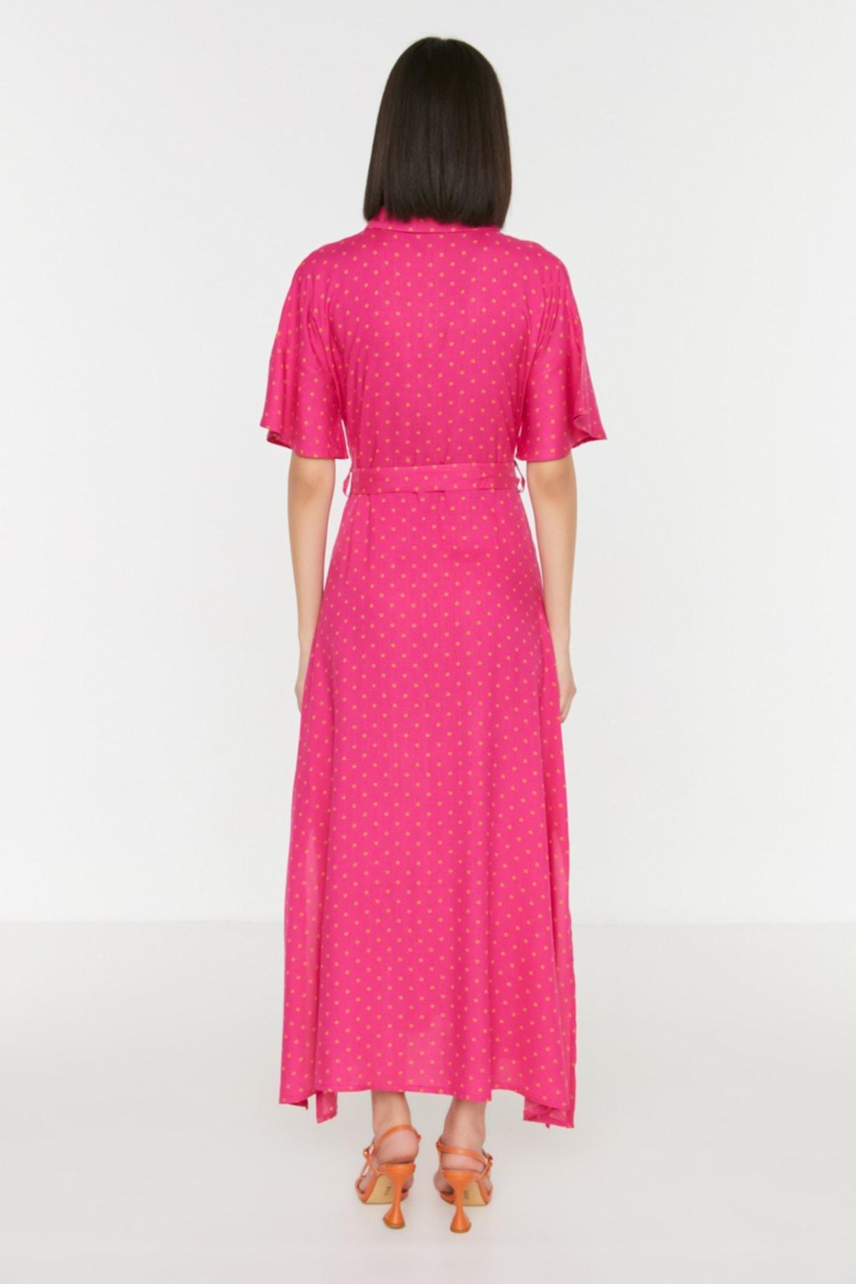 Pink Shirt Polka Dot Dress, , large image number 4