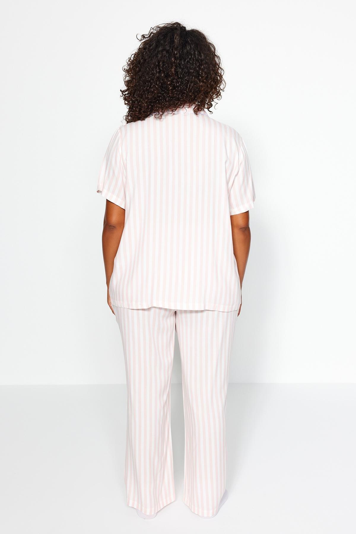 Trendyol - Pink Striped Pyjamas Set
