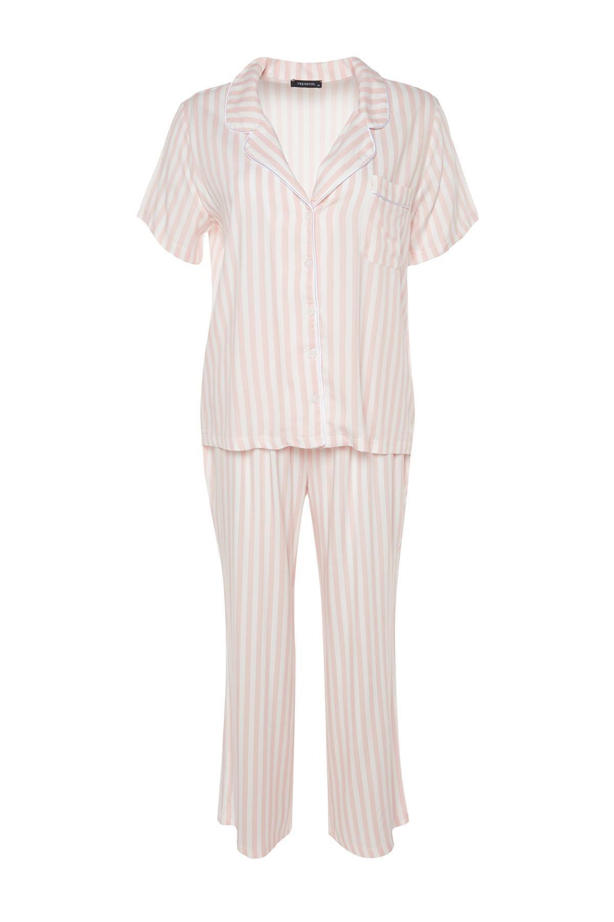 Trendyol - Pink Striped Pyjamas Set