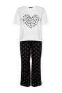 Trendyol - White Heart Pattern Knitted Pyjamas Set