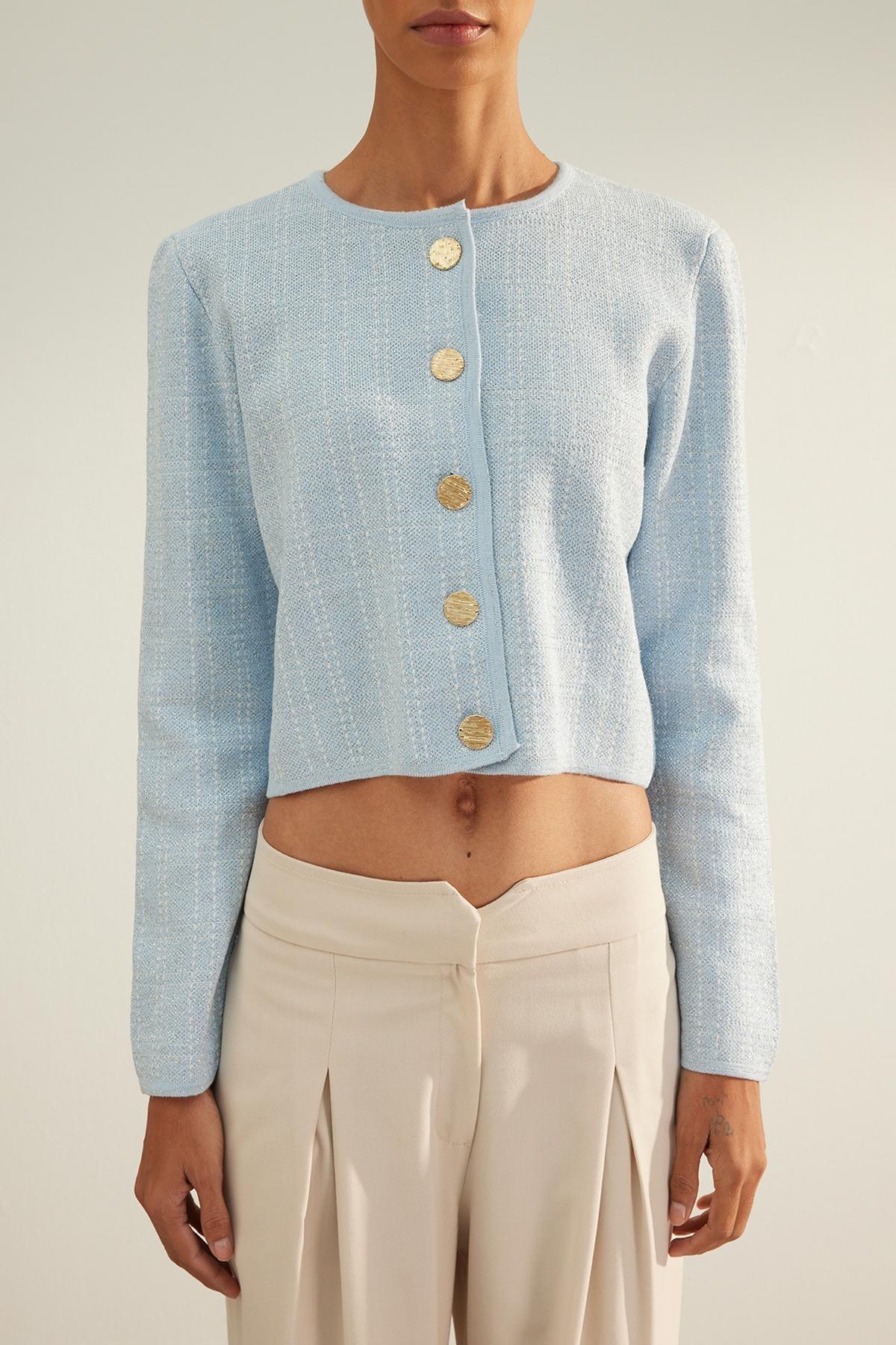 Blue Glitter Limited Edition Knitted Cardigan, , large image number 3