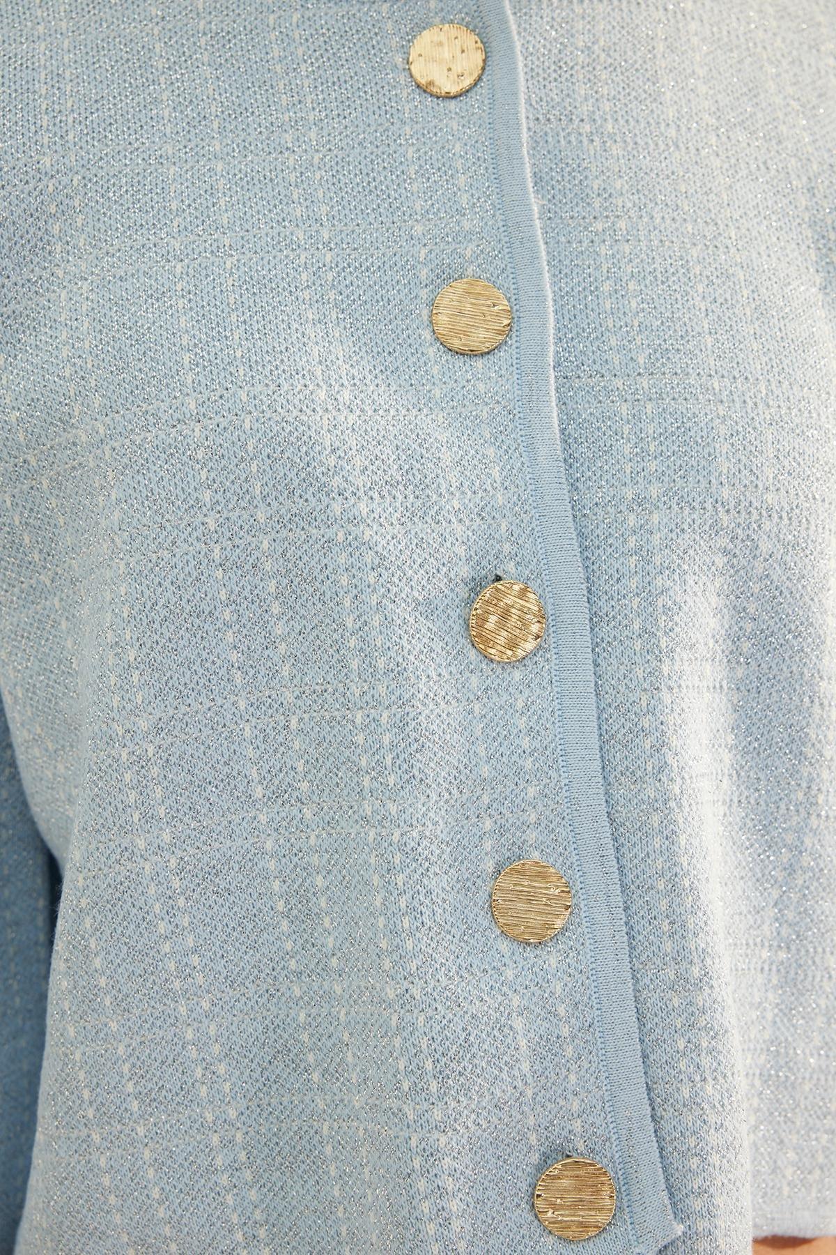 Blue Glitter Limited Edition Knitted Cardigan, , large image number 4
