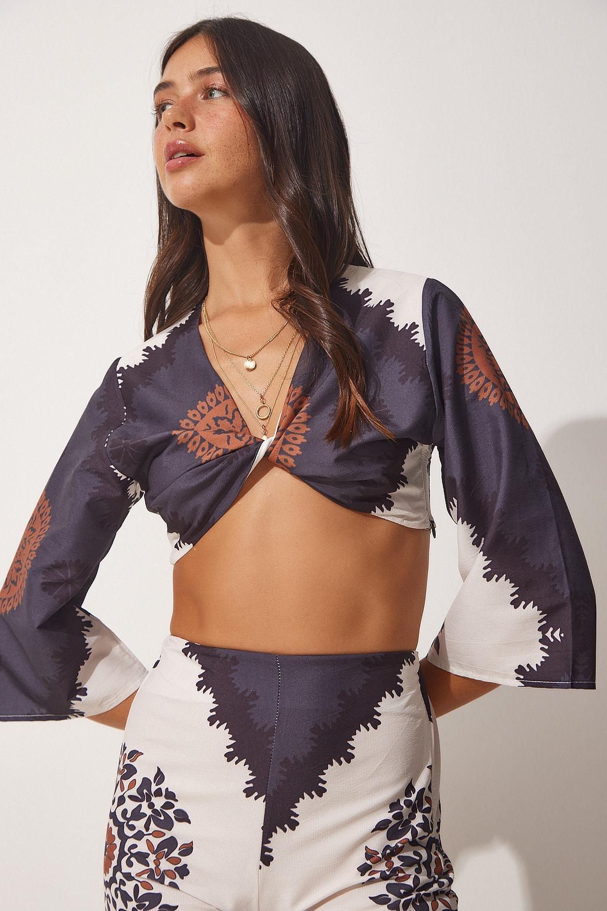 طقم صيفي بنمط منقوش، ألوان متعددة, BLACK, large image number 1