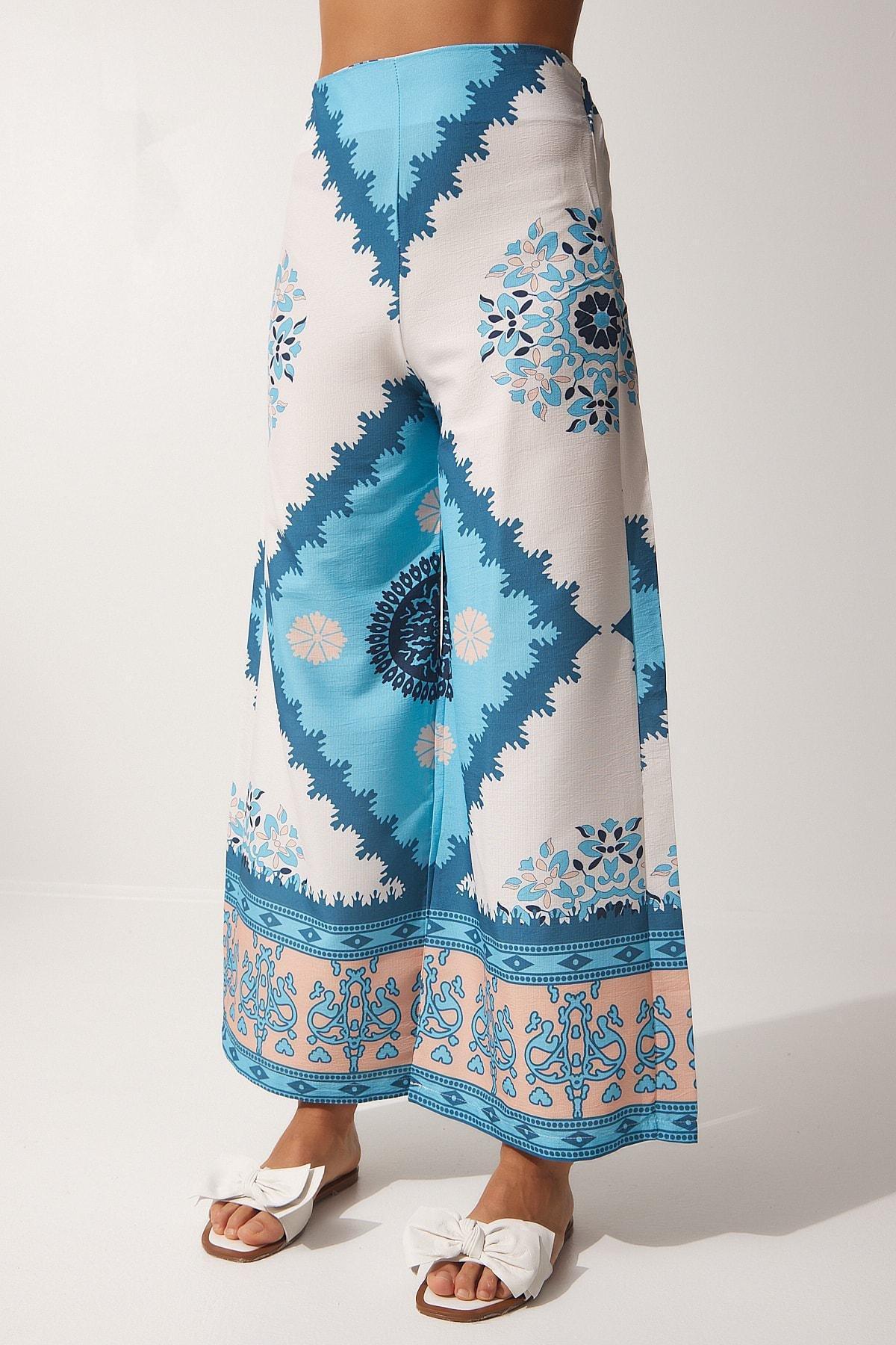 Happiness Istanbul - Blue Patterned Summer Co-Ord Set