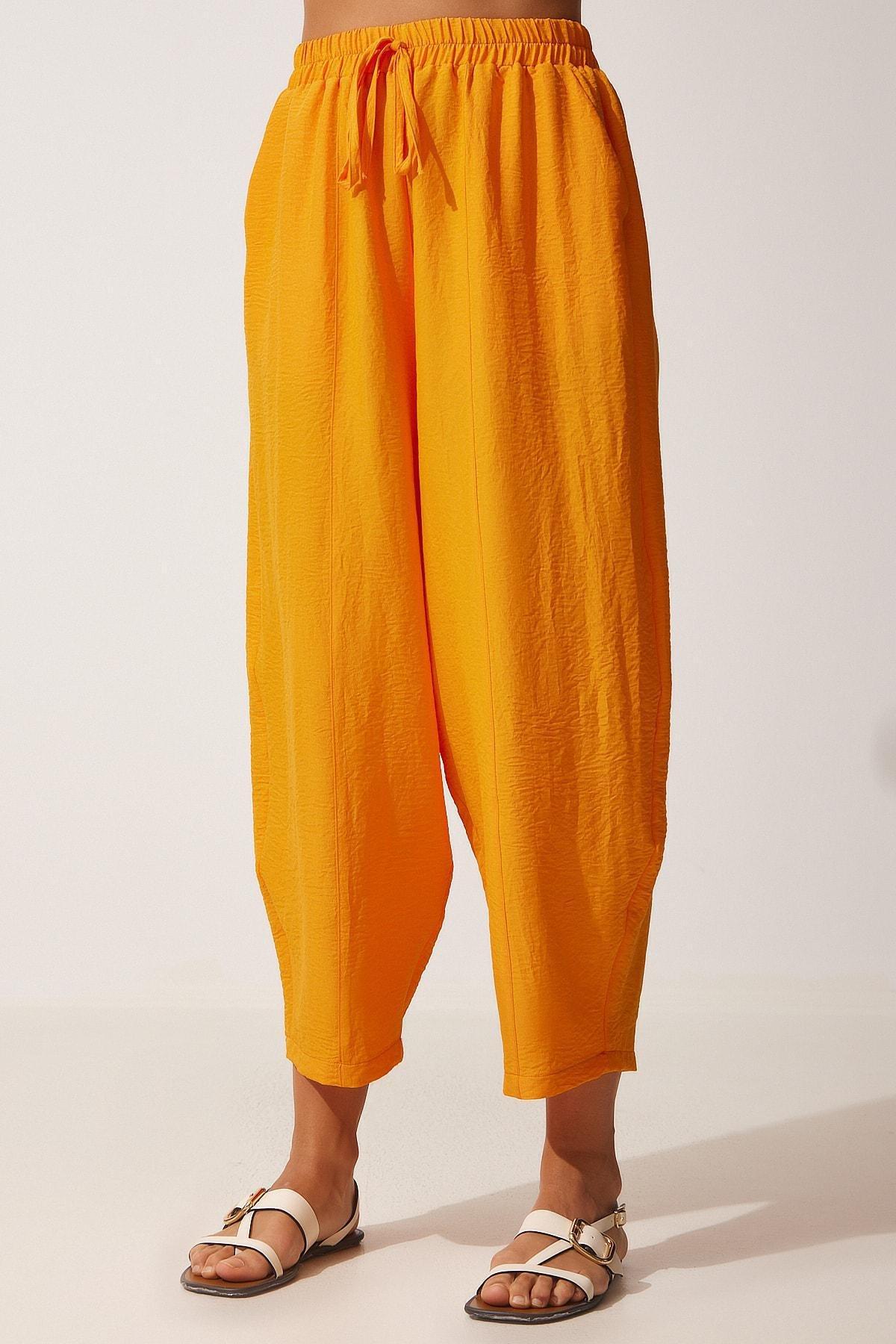 Orange Pocketed Auxiliary Baggy Pants, , large image number 3