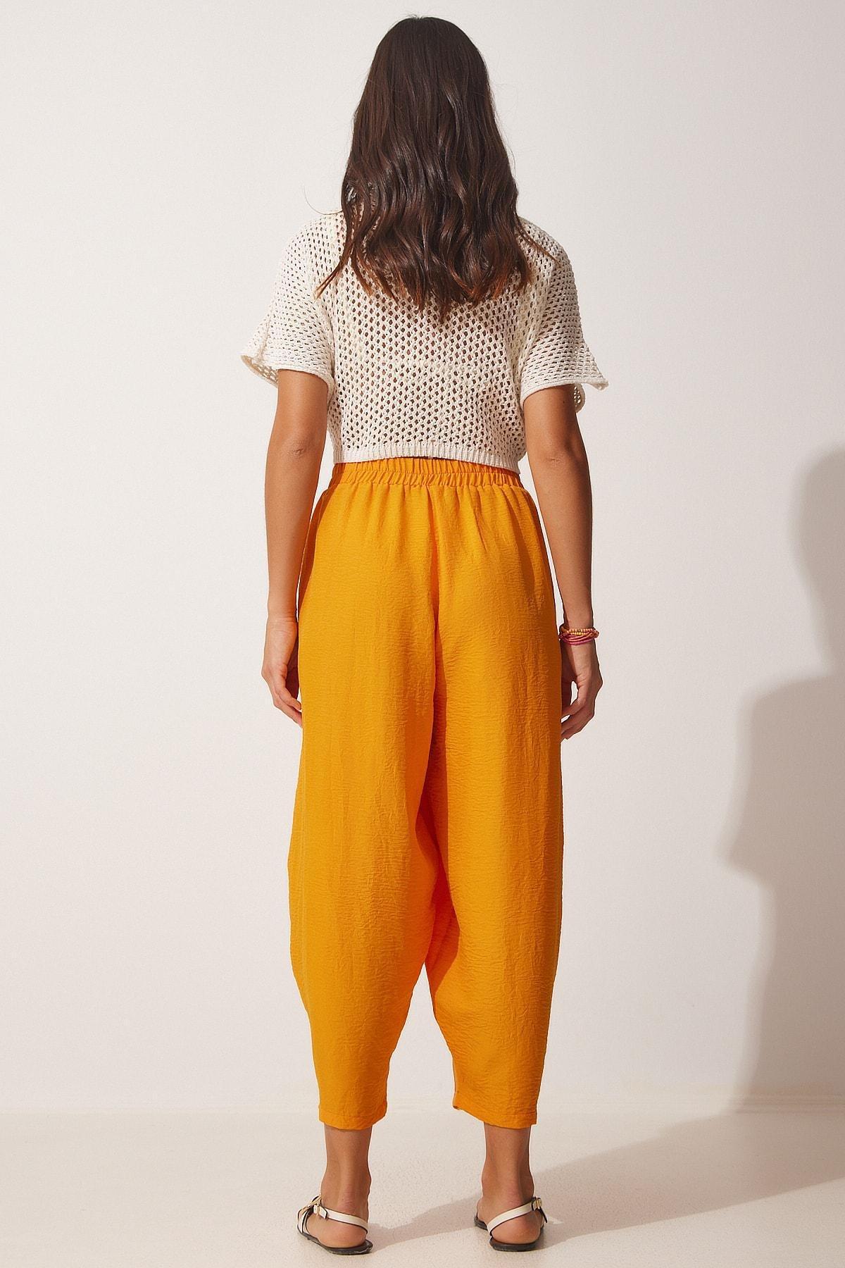 Orange Pocketed Auxiliary Baggy Pants, , large image number 4