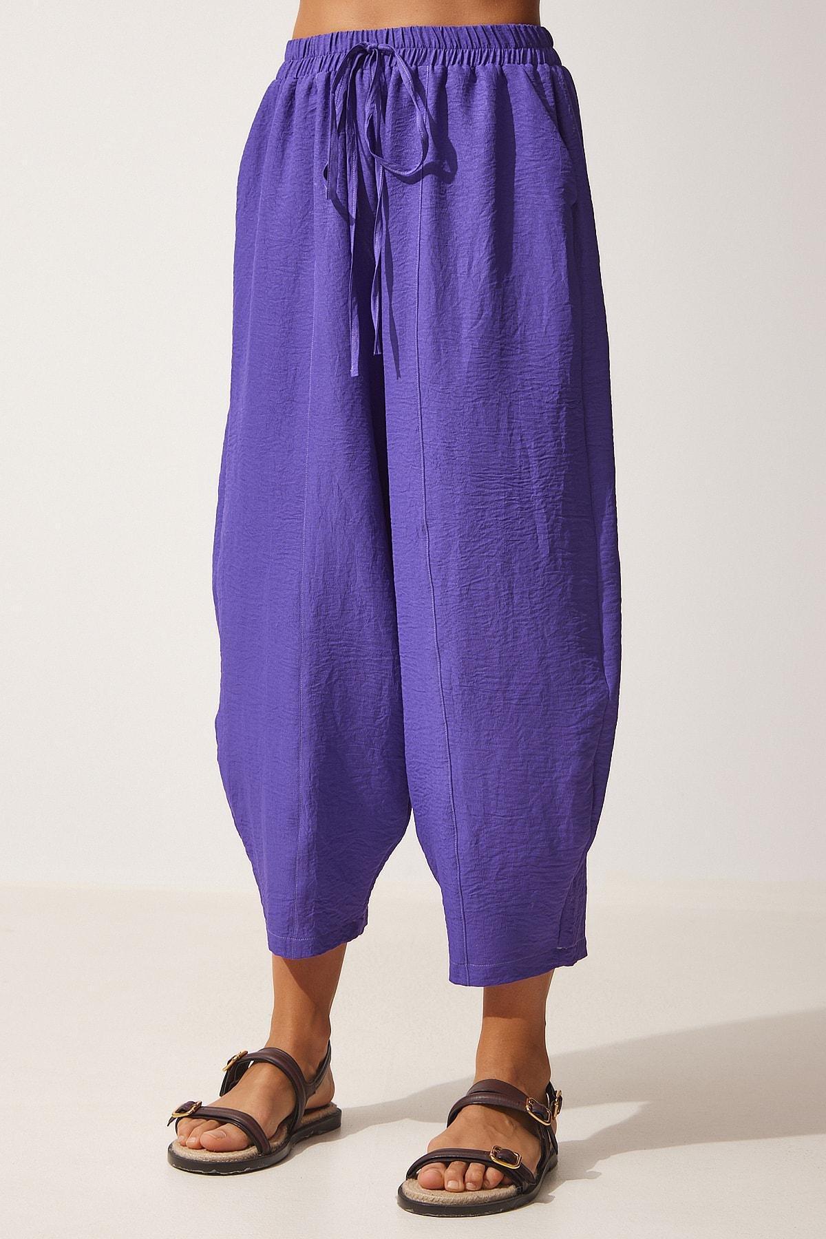 Happiness Istanbul - Purple Pocketed Auxiliary Shalwar Trousers
