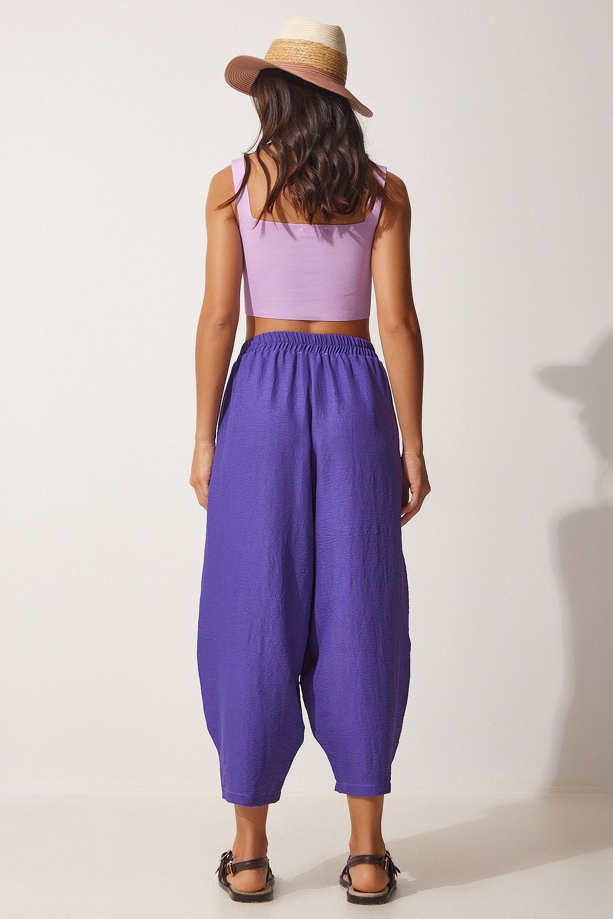 Happiness Istanbul - Purple Pocketed Auxiliary Shalwar Trousers