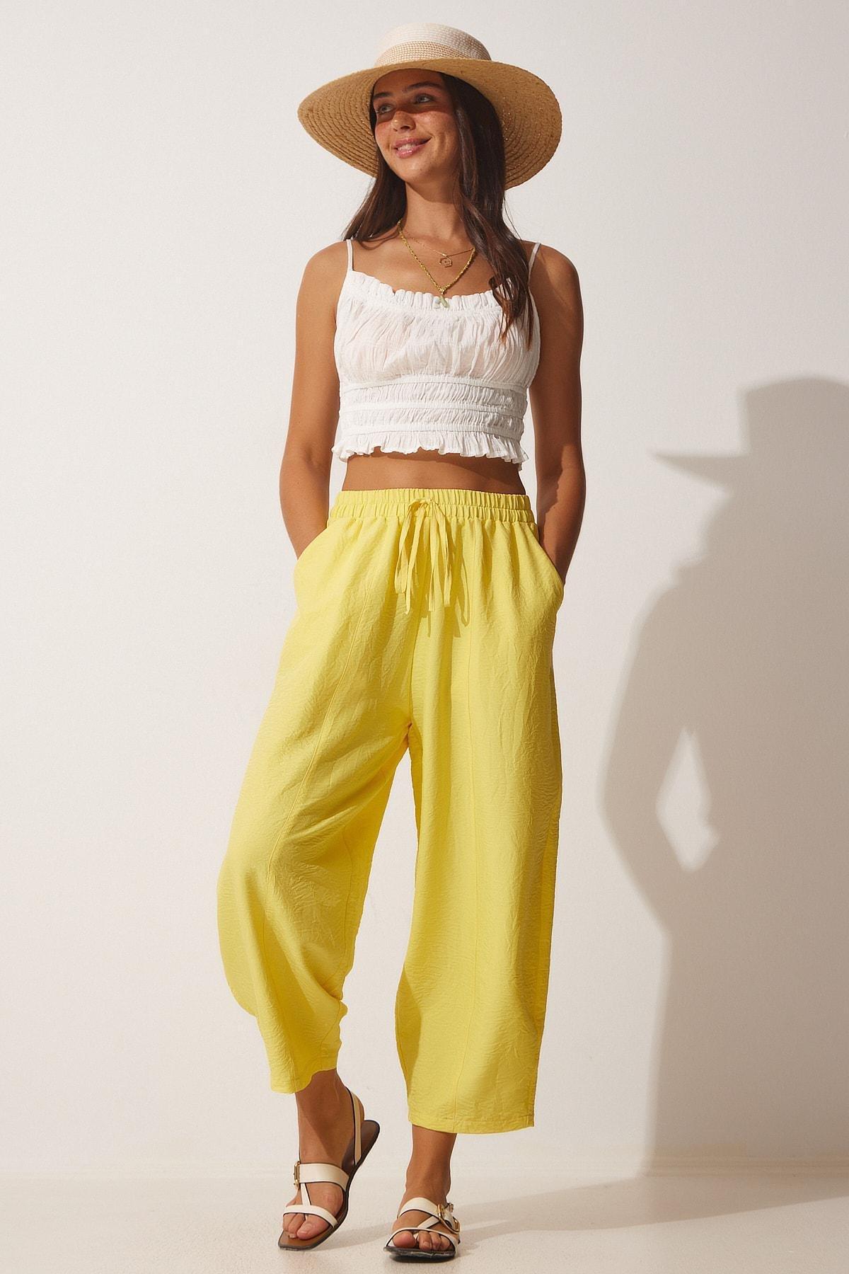 Yellow Pocket Sweater Baggy Pants, , large image number 0