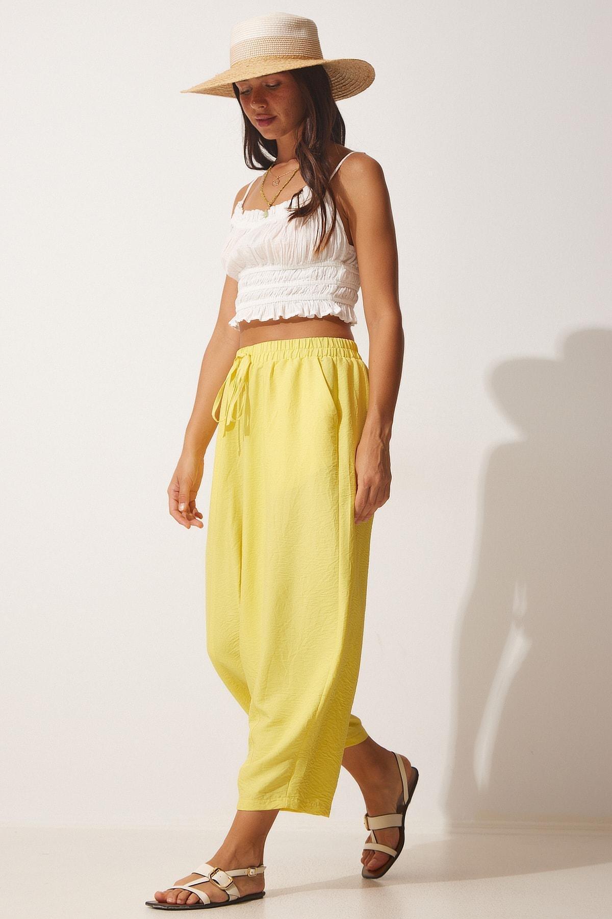 Yellow Pocket Sweater Baggy Pants, , large image number 1