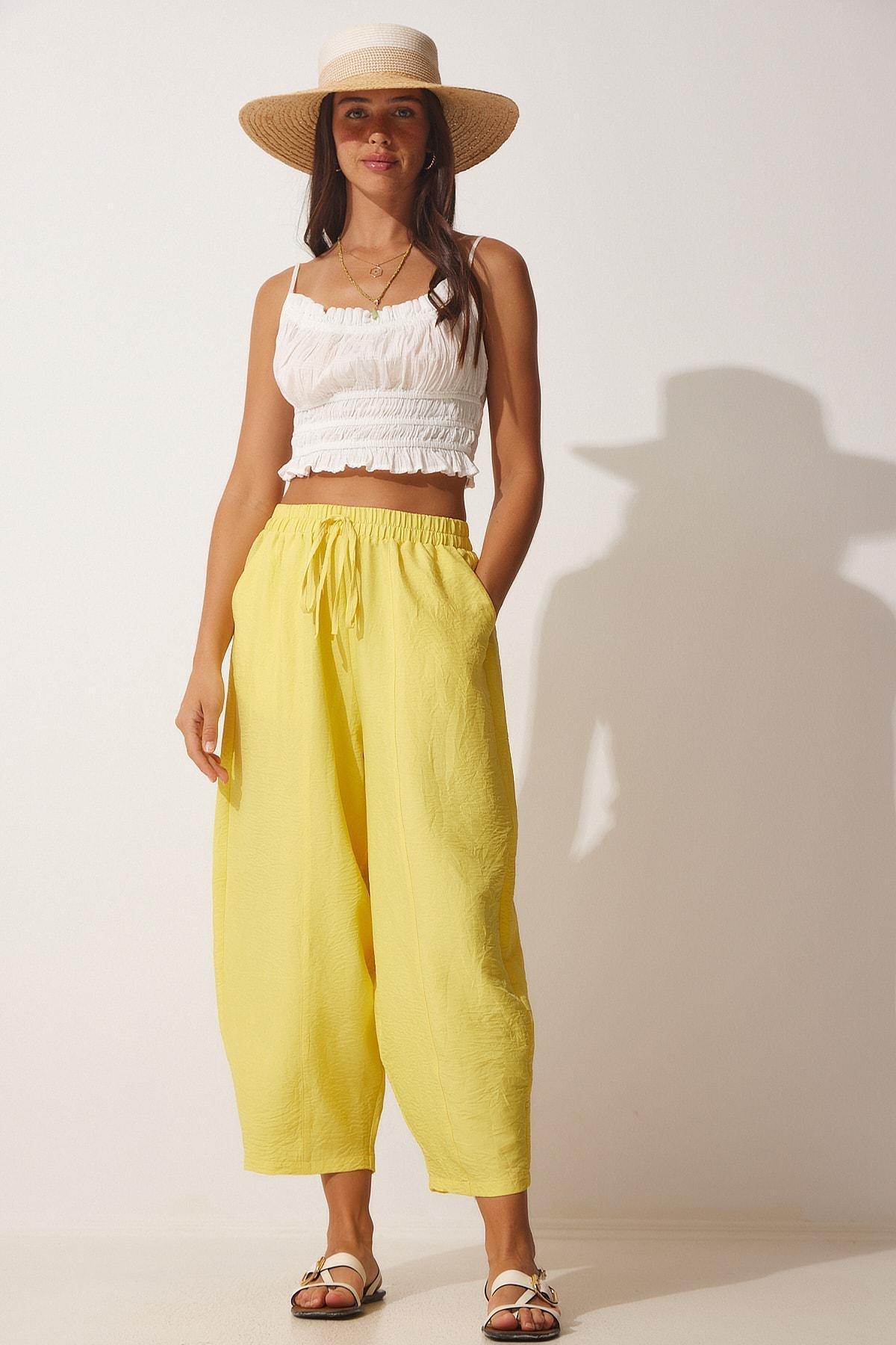 Yellow Pocket Sweater Baggy Pants, , large image number 2