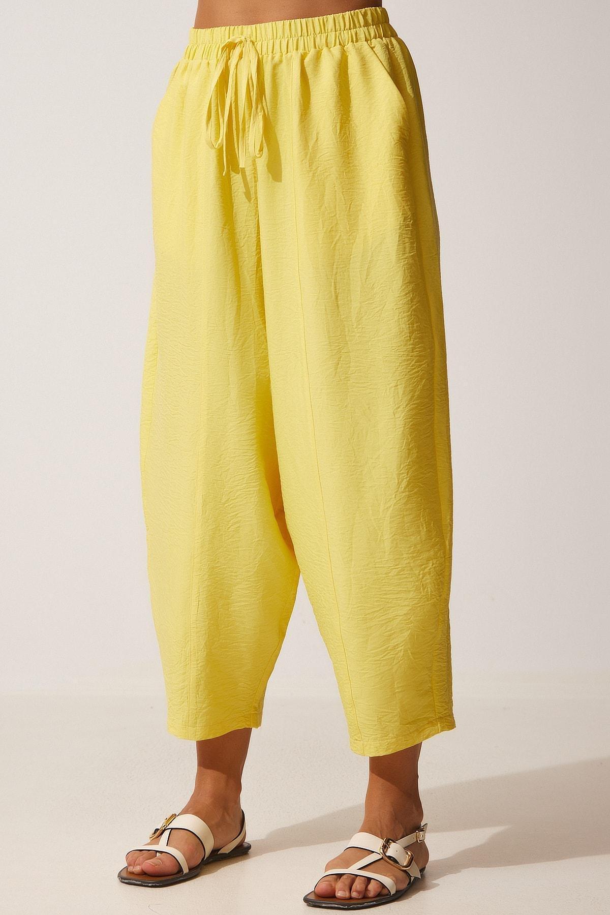 Yellow Pocket Sweater Baggy Pants, , large image number 4