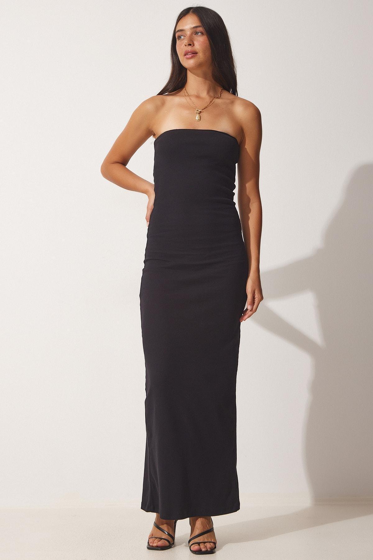 Black Strapless Pencil Dress, , large image number 0