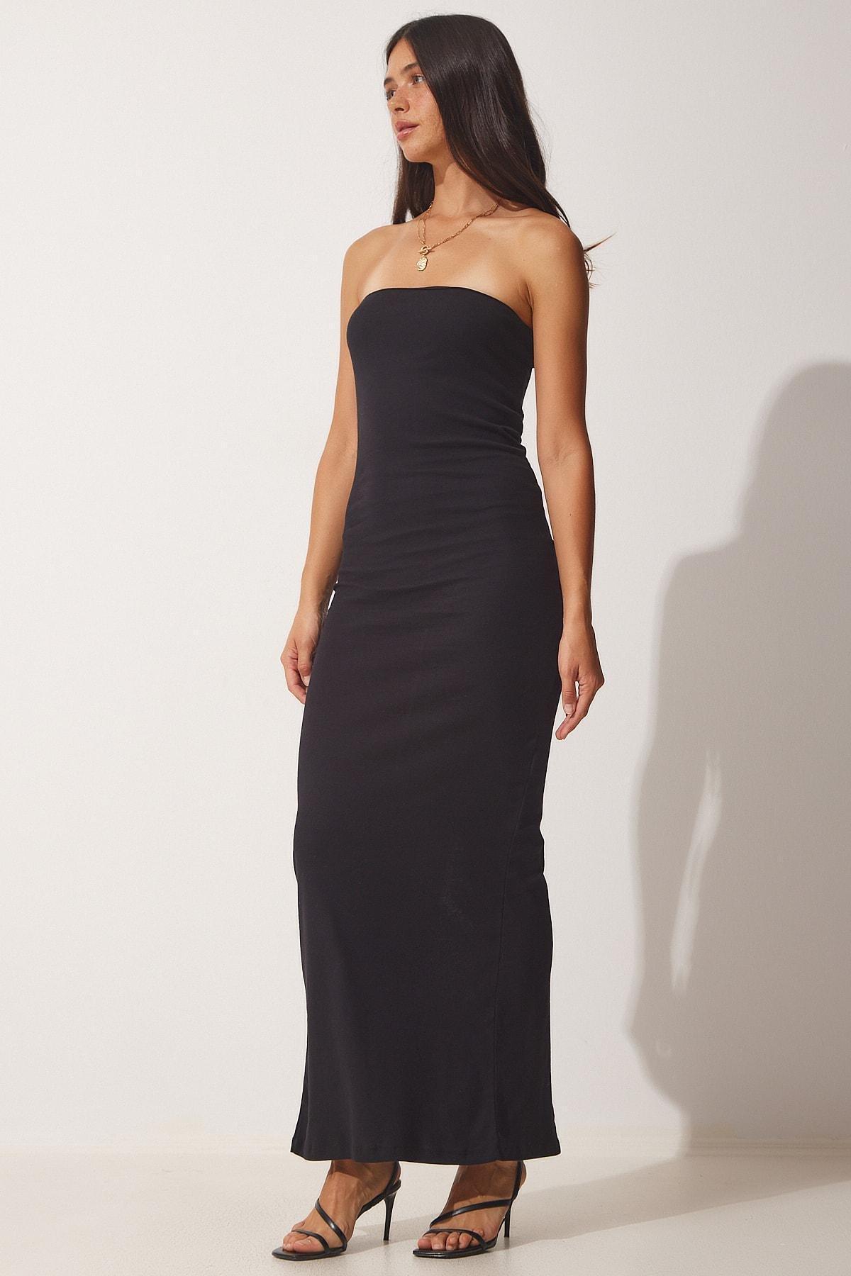 Black Strapless Pencil Dress, , large image number 2