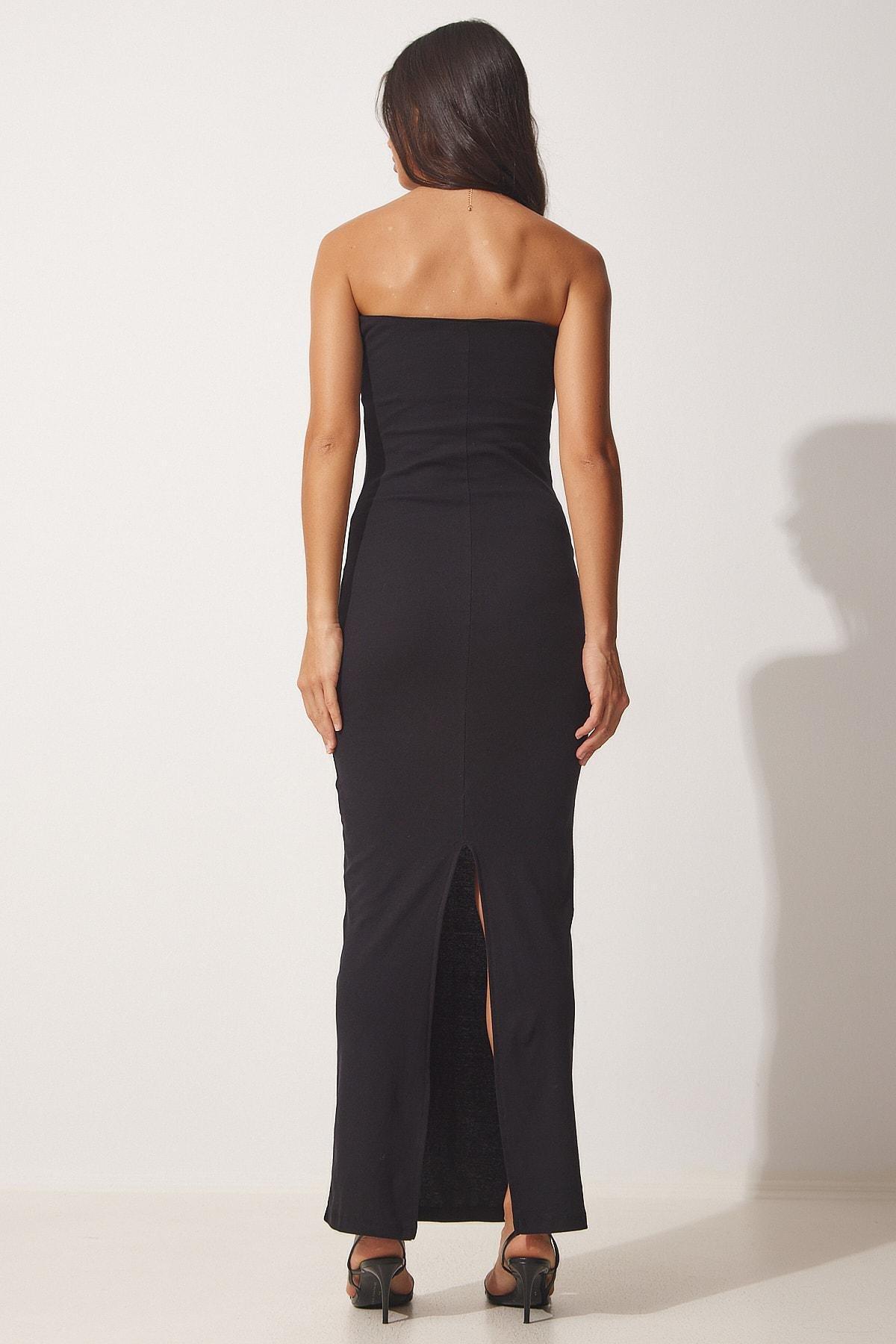 Black Strapless Pencil Dress, , large image number 3