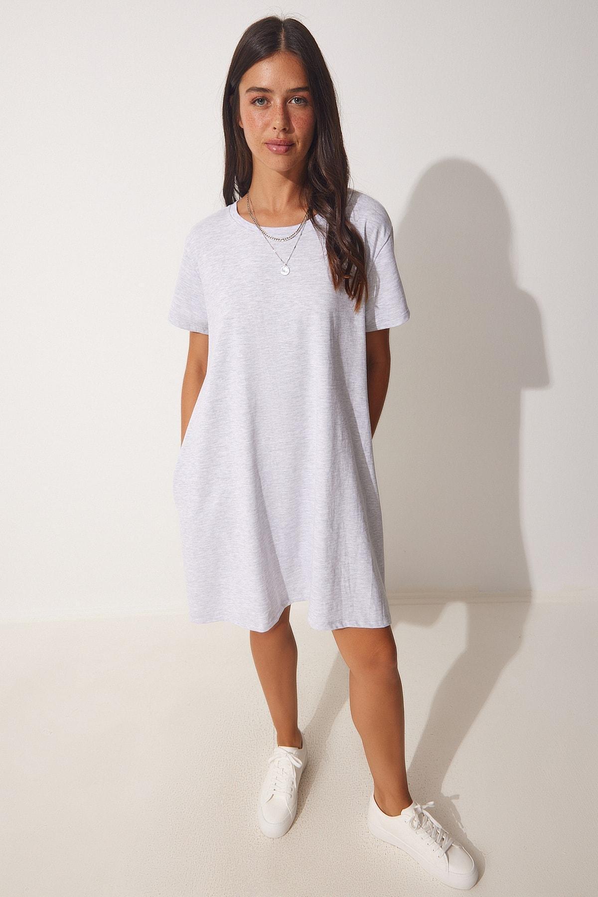Happiness Istanbul - Grey Cotton Daily Knit Dress