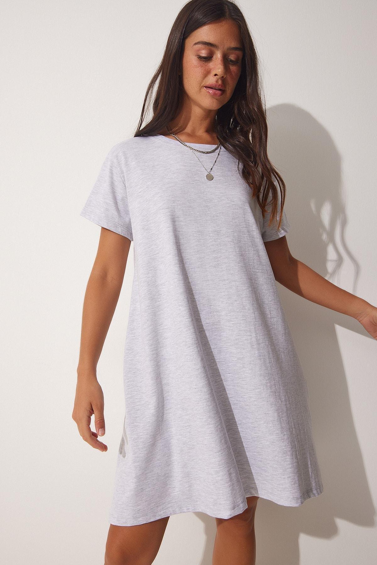 Happiness Istanbul - Grey Cotton Daily Knit Dress