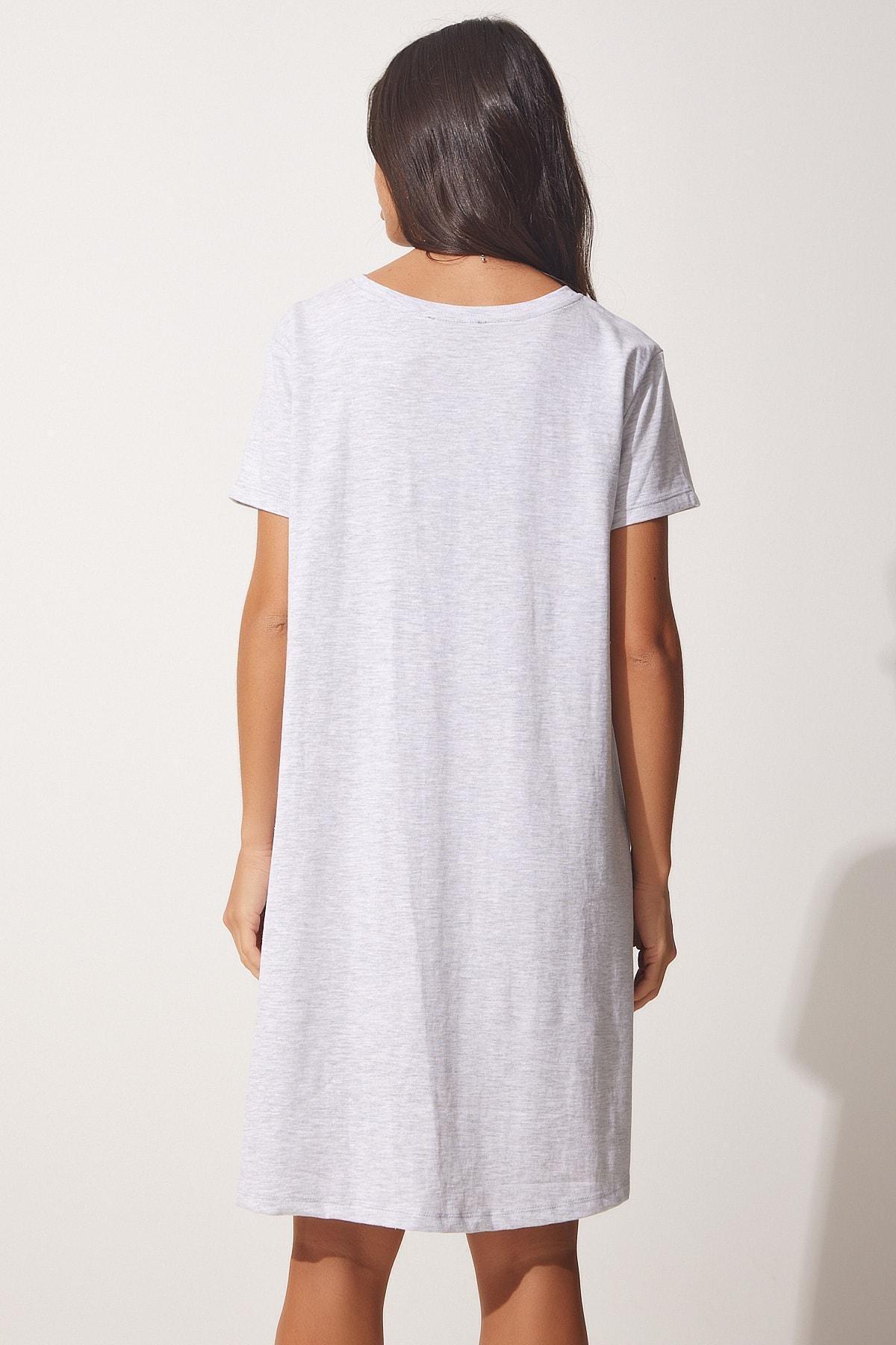 Happiness Istanbul - Grey Cotton Daily Knit Dress