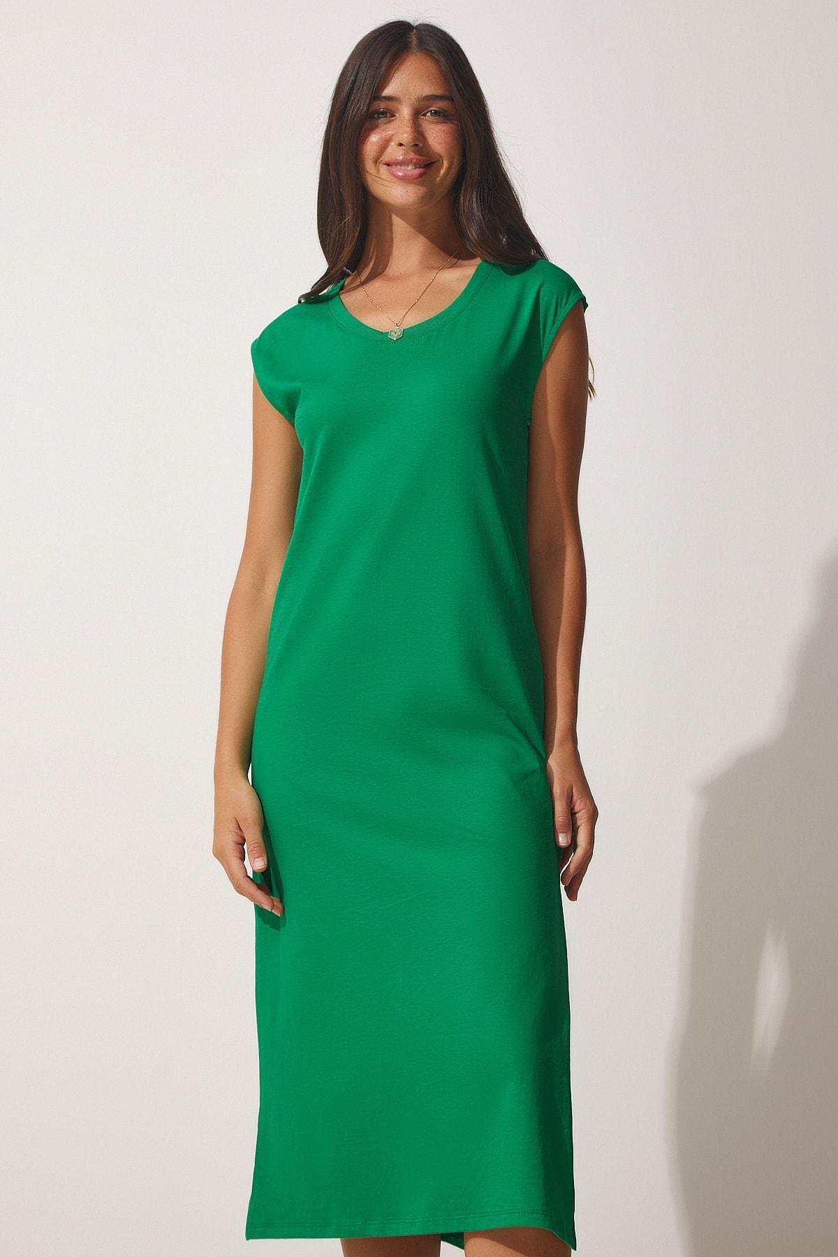 Green Sleeveless Daily Knitted Dress, Green, large image number 1