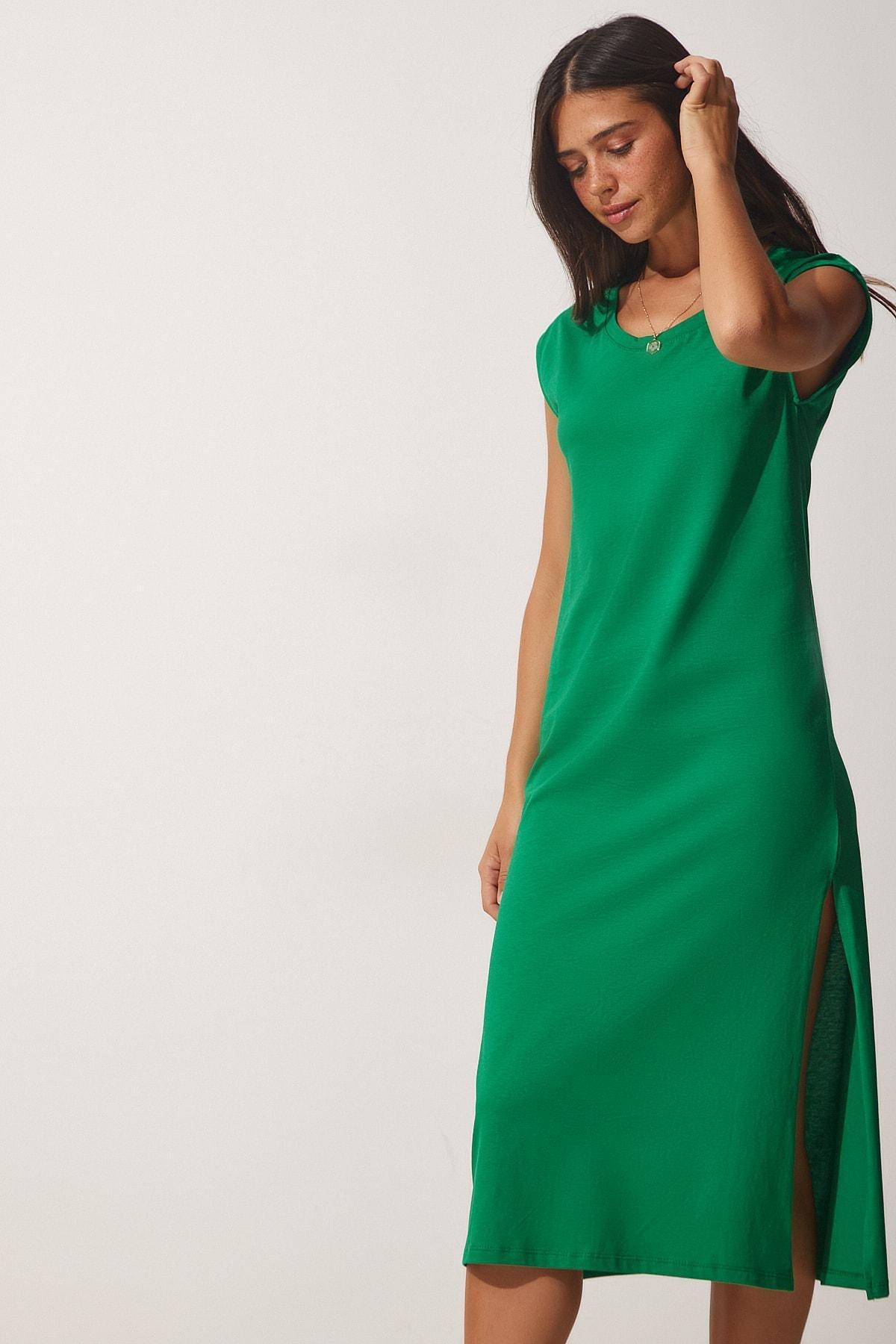 Green Sleeveless Daily Knitted Dress, Green, large image number 2