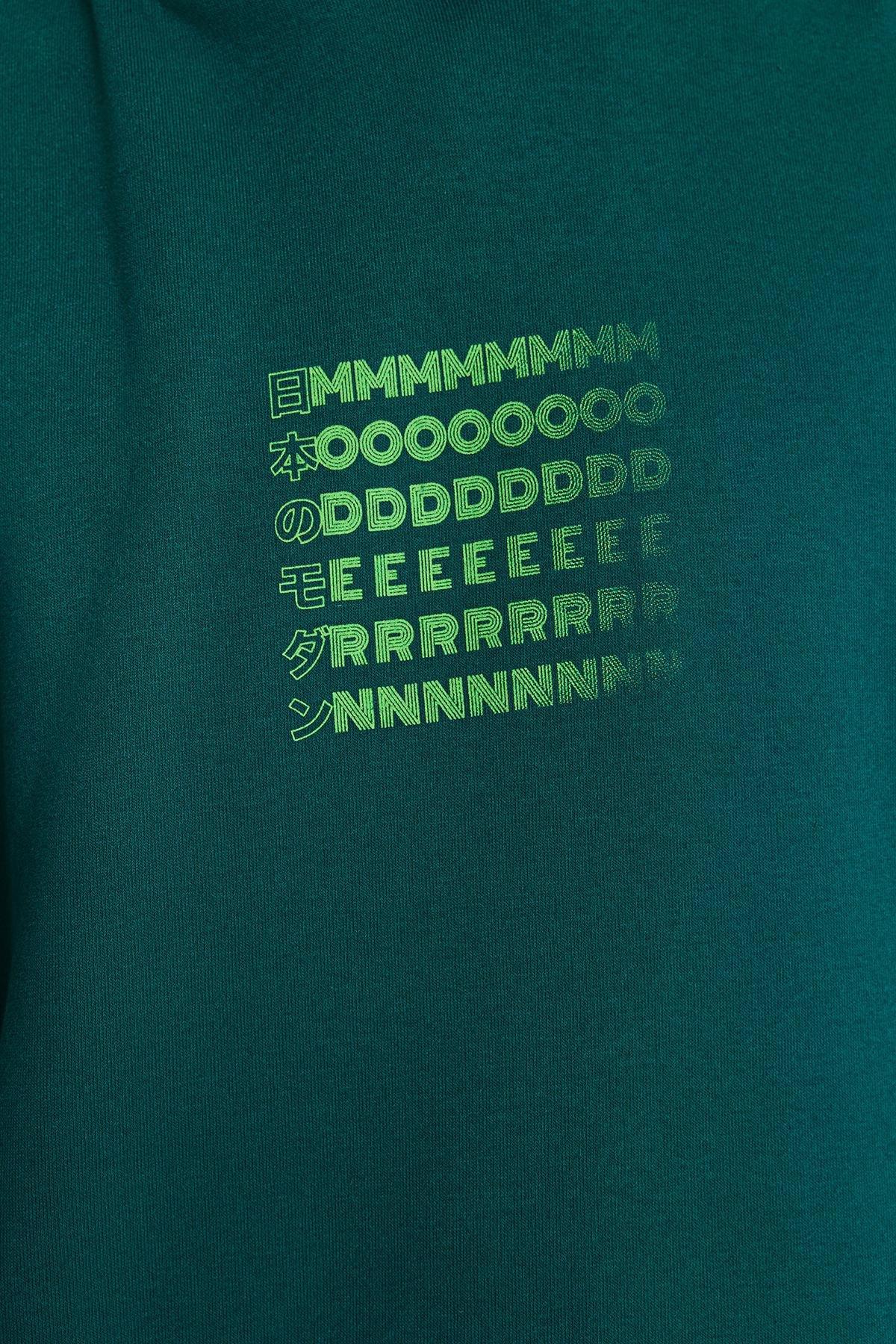 Green Oversized Printed Sweatshirt, , large image number 4