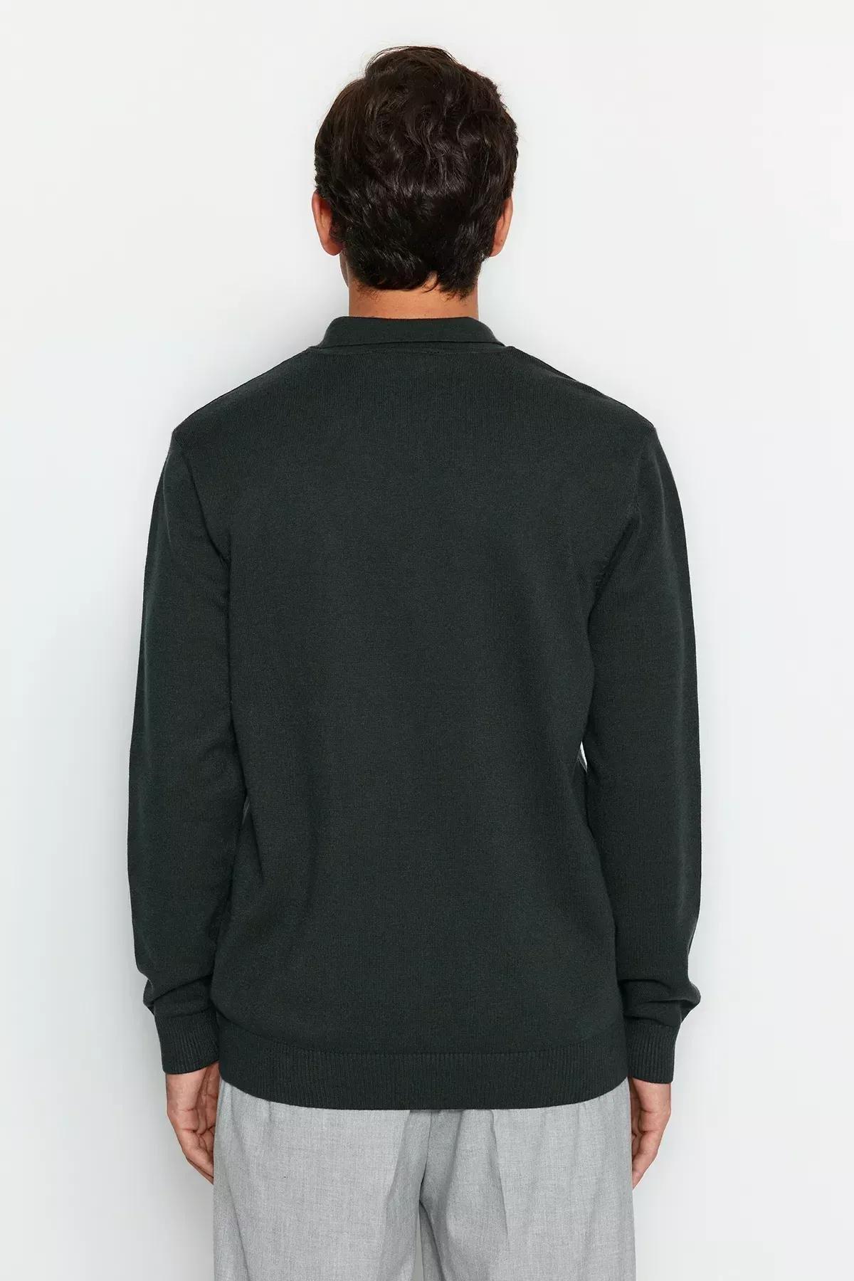 Green Polo Neck Limited Edition Knitwear Sweater, Dark green, large image number 4
