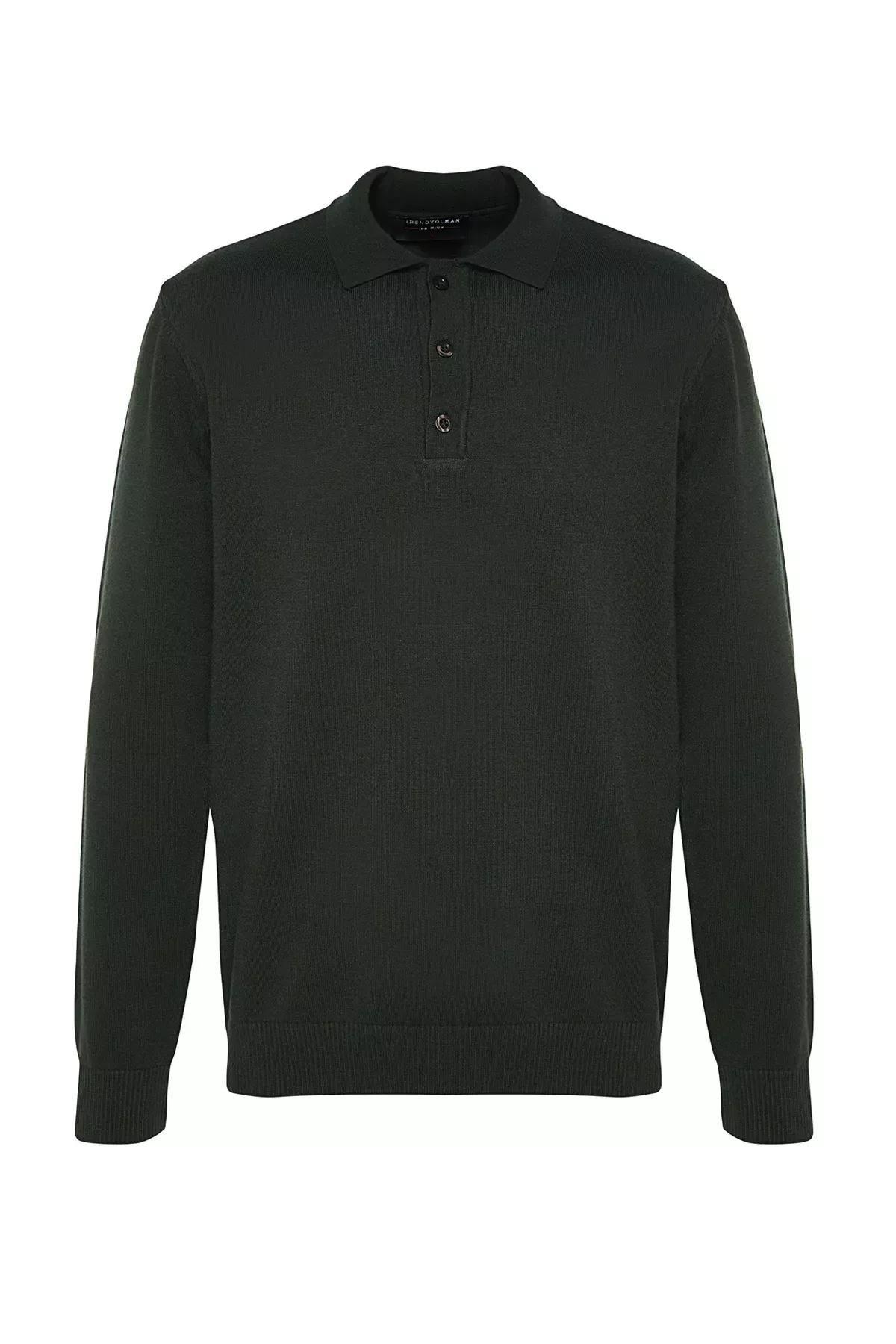 Green Polo Neck Limited Edition Knitwear Sweater, Dark green, large image number 5