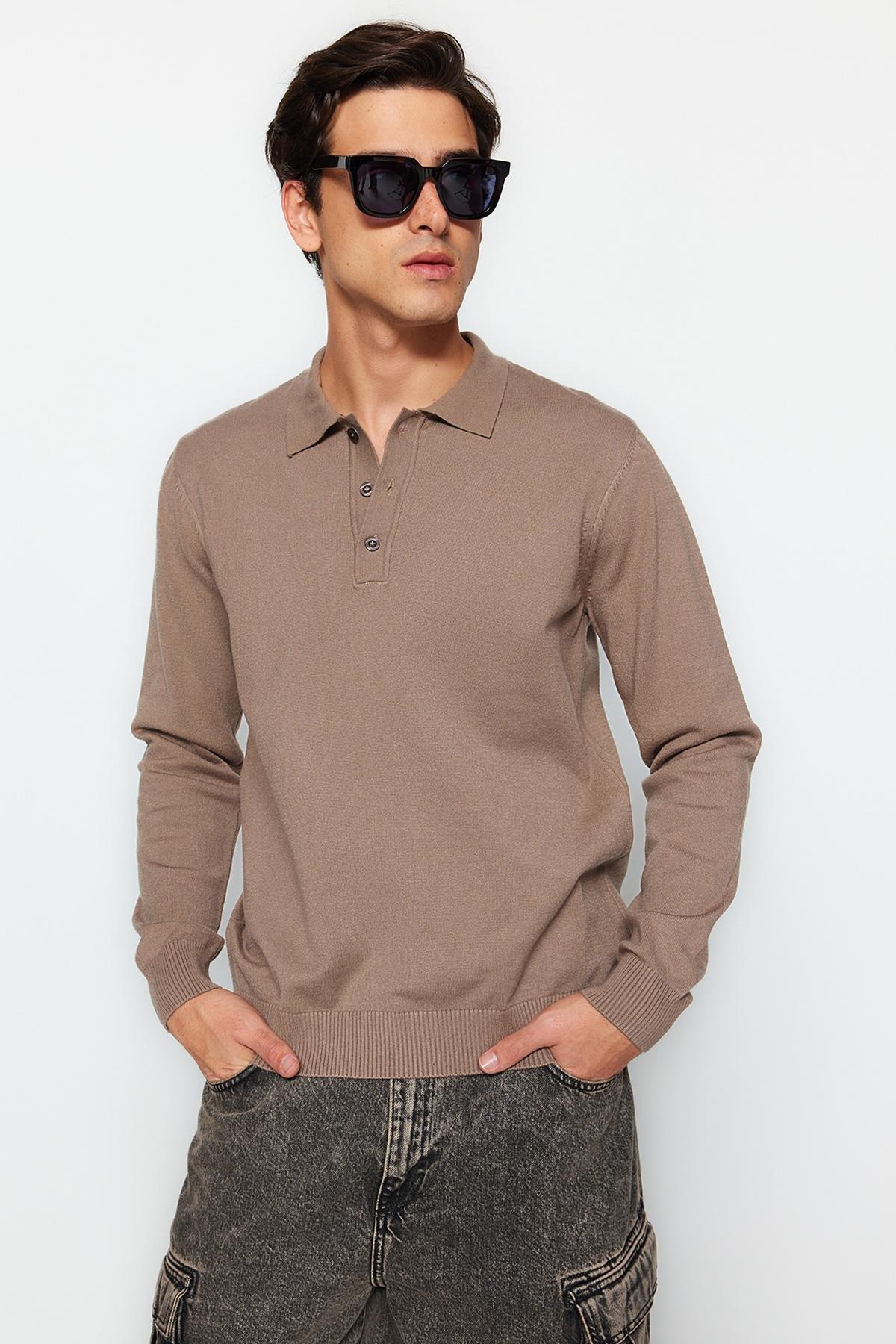Trendyol - Brown Limited Edition Basic Knitwear Sweater.