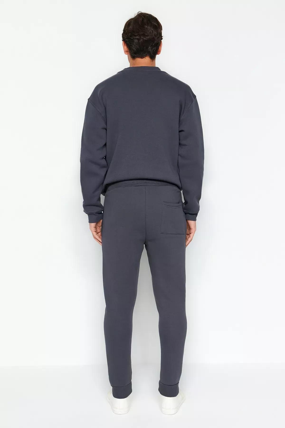 Grey Embroidered Jogger Sweatpants, C101_1435, large image number 5
