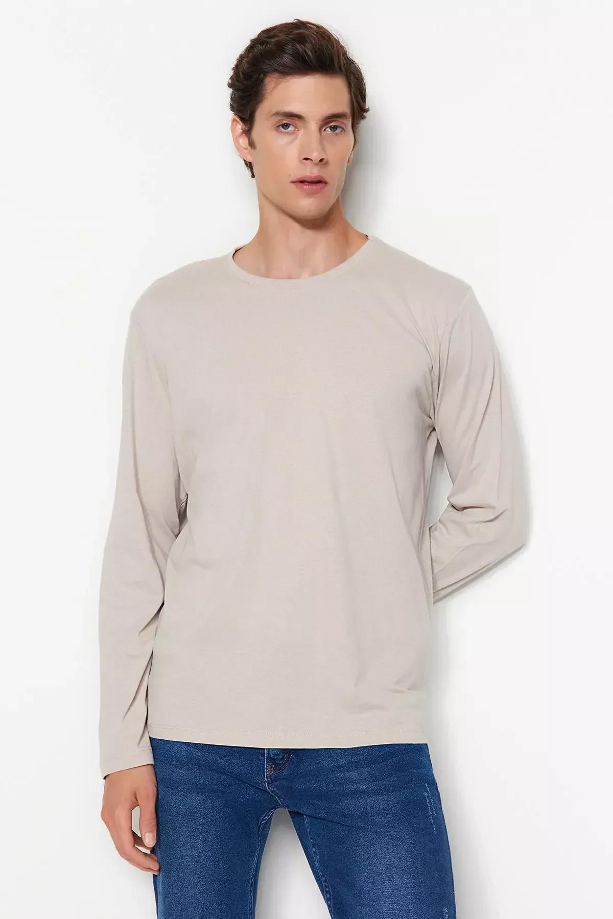 Multicolour Basic T-Shirt, Set Of 2, Navy Blue-Beige, large image number 2