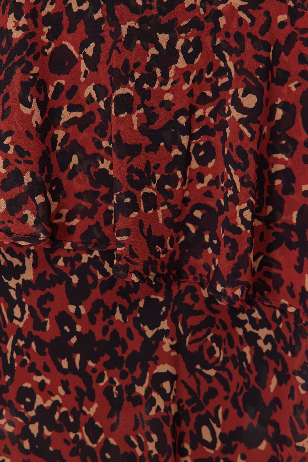 Trendyol - Red Animal Patterned Lined Woven Skirt