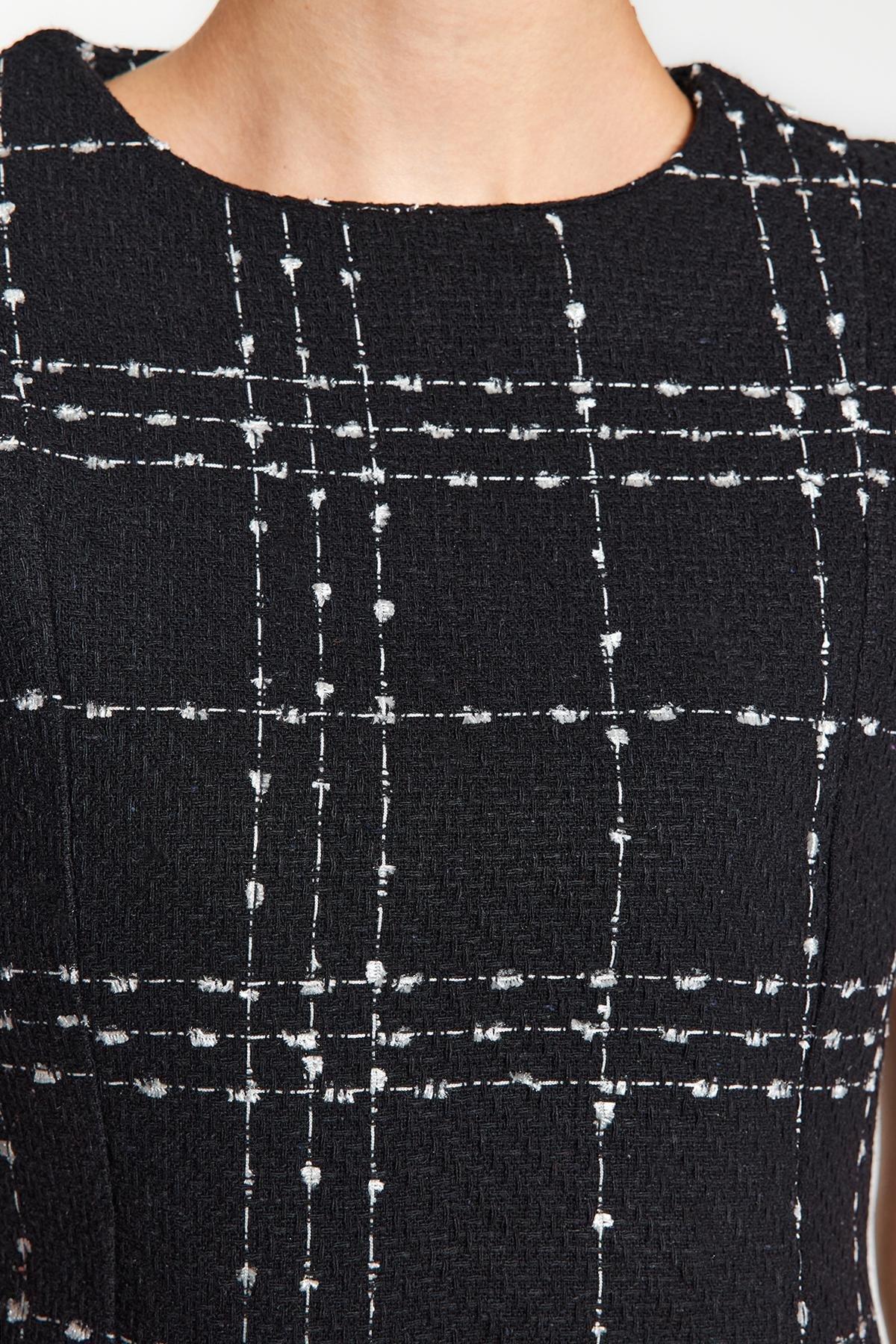 Black Straight Cut Mini Dress, , large image number 4