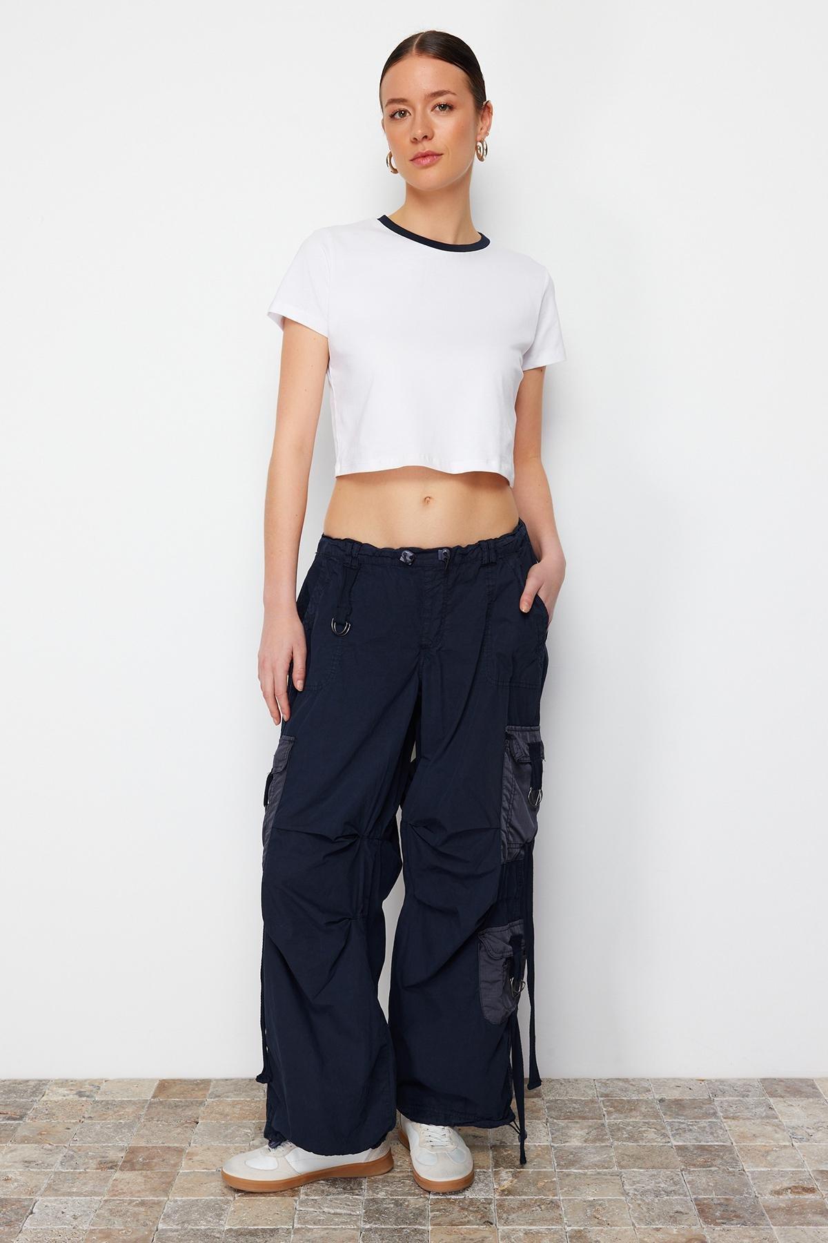 Trendyol - Blue Regular Waist Jogger Jeans