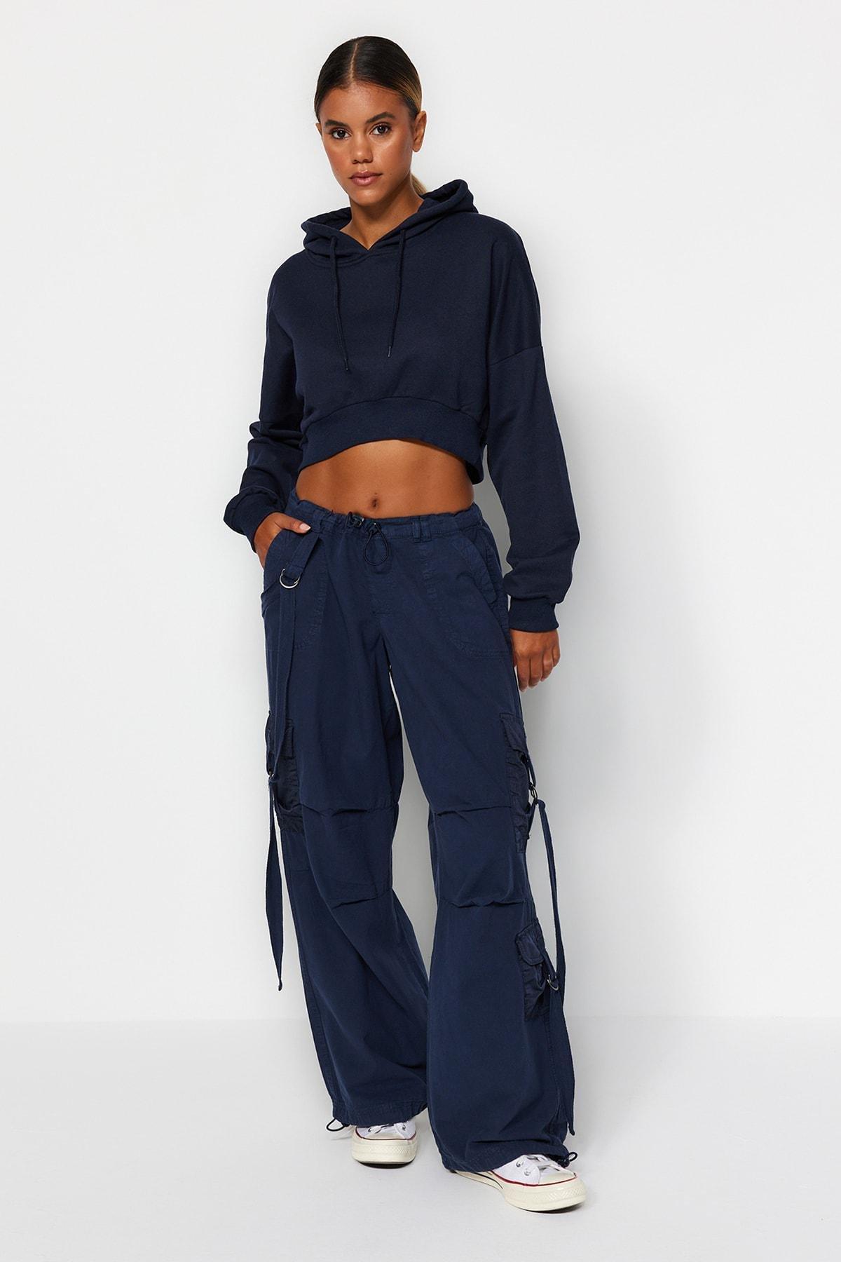 Trendyol - Blue Regular Waist Jogger Jeans