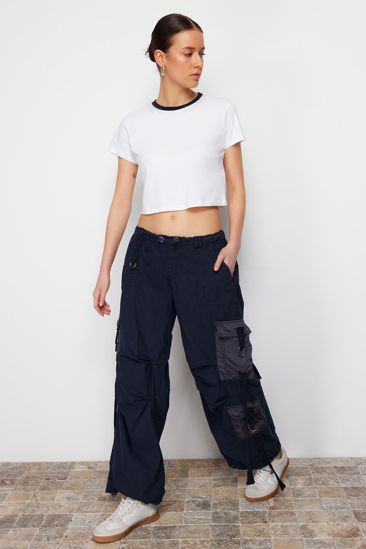 Trendyol - Blue Regular Waist Jogger Jeans